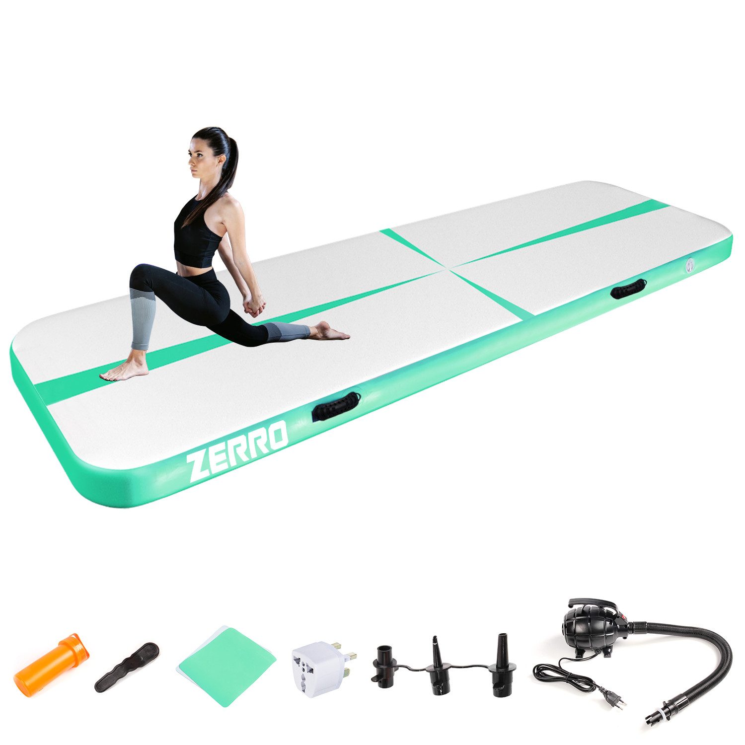 CCLIFE Turnmatte Turnmatte Tumbling Airtrack 5m 20 cm mit Elektrischer Luftpumpe