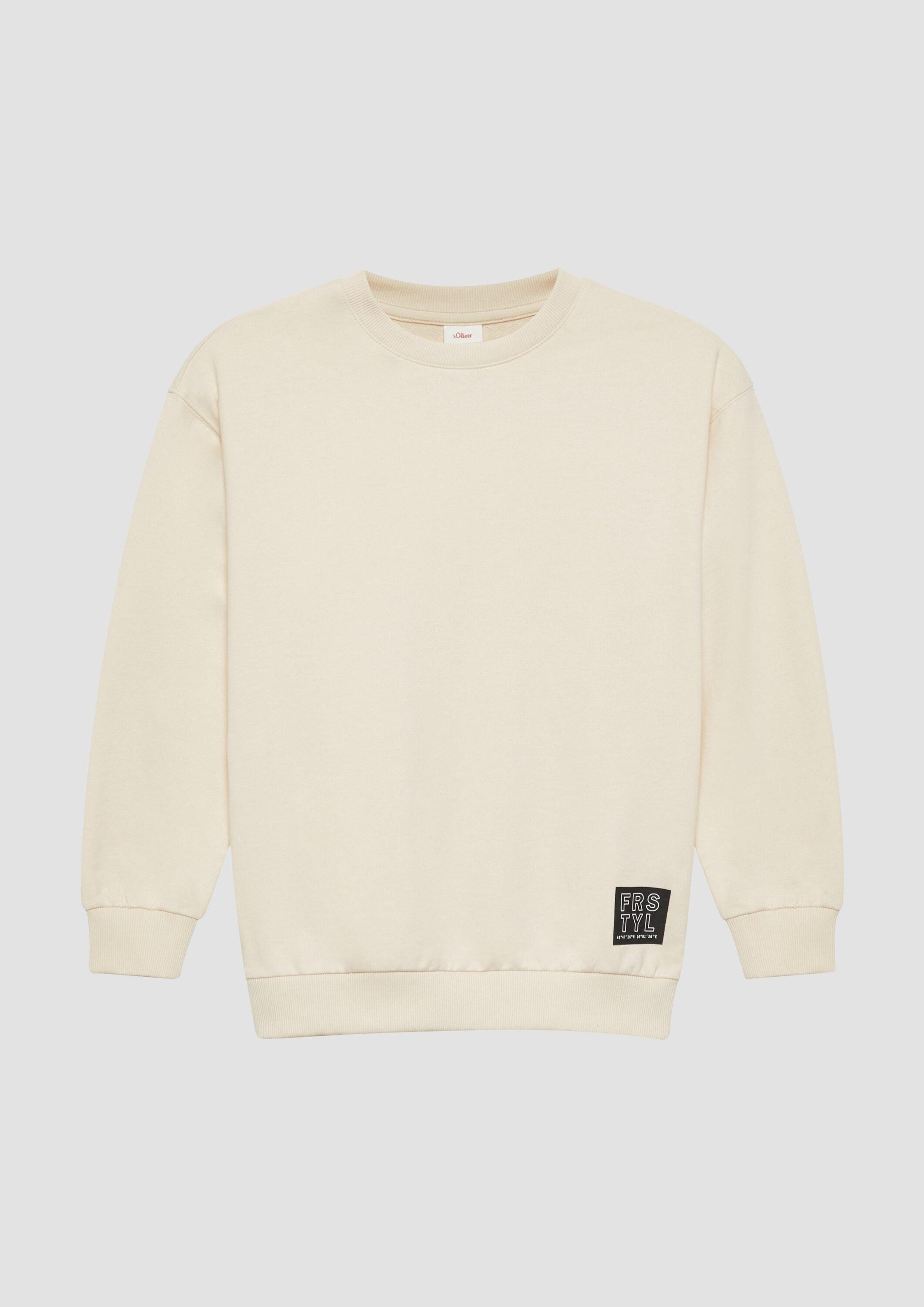 s.Oliver Sweatshirt Sweatshirt Unisex Sweatshirt mit Rippbündchen und Print