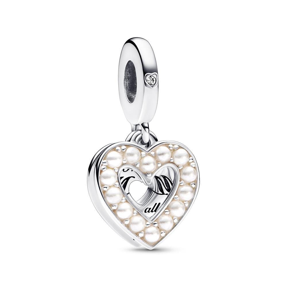 Pandora Bead Doppelter Charm Anhänger Herz aus 925er Silber von PANDORA