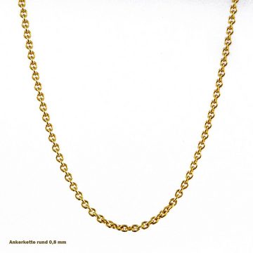 HOPLO Goldkette Goldkette Ankerkette Länge 36cm - Breite 0,8mm - 333-8 Karat Gold, Made in Germany