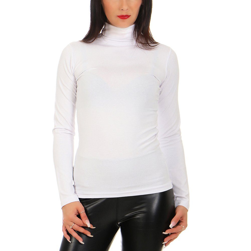 Darong Damen Rollkragen-Shirt Mit Streifen - Langarm Basic Für Herbst & Winter