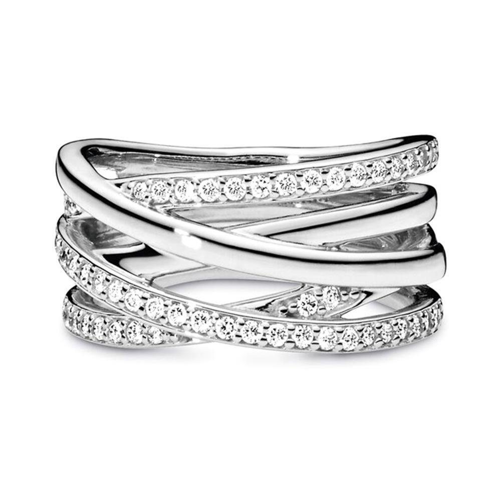 Pandora Fingerring Pandora Jewelry Entwined Cubic Zirconia Ring Sterling Silver Size 10.5