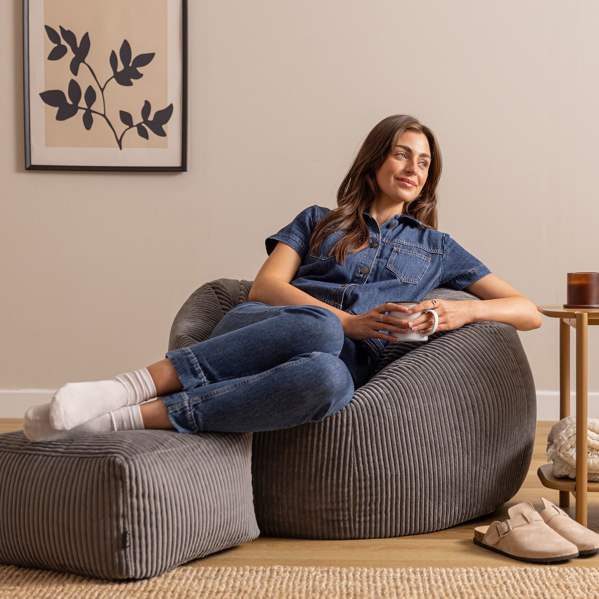 icon Sitzsack Erwachsene XXL mit Hocker günstig online kaufen