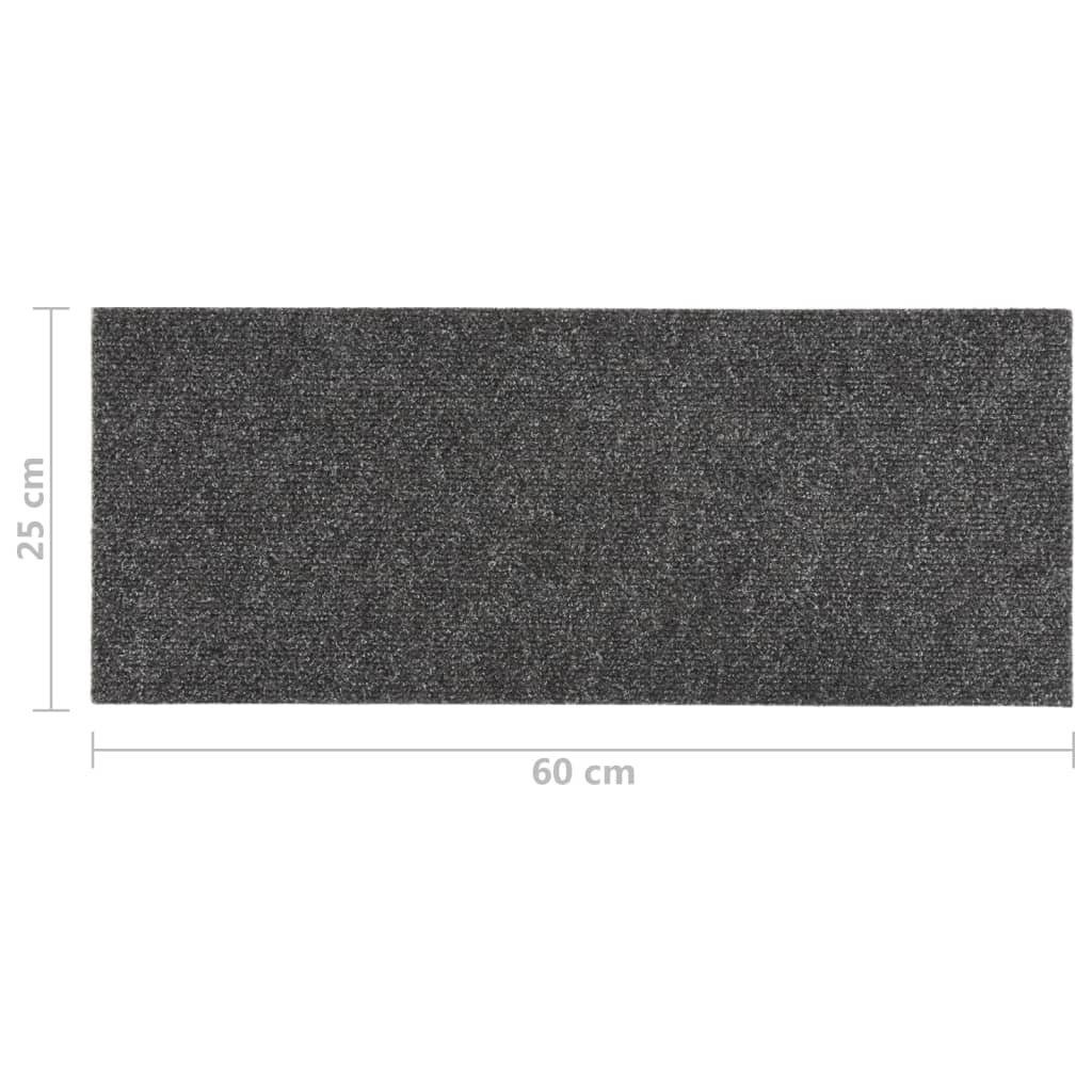 Stufenmatte Selbstklebende Treppenmatten vidaXL, grey Graubraun, mm brown Stk Höhe: 60x25 15 cm 25