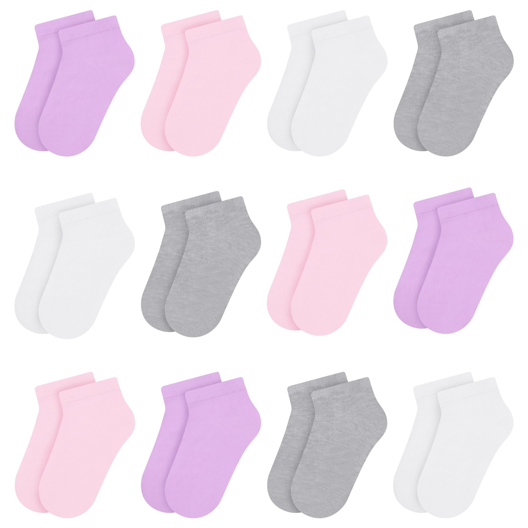 L&K-II Kurzsocken 2118-2810 (Beutel, 10/12-Paar) Socken Mädchen aus Baumwolle 2805