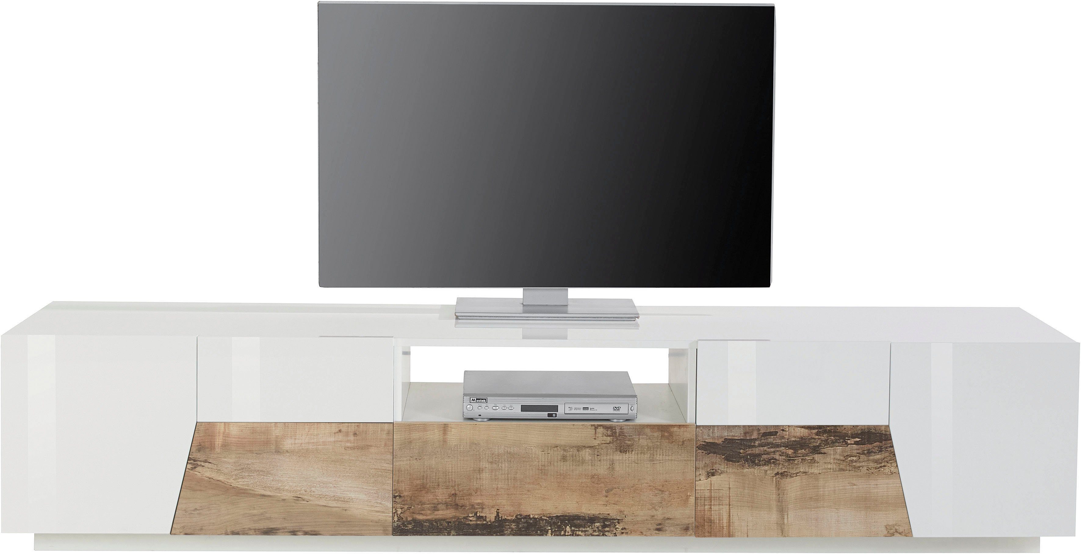 Home affaire Lowboard ALIEN- TV-Board, mit 4 Türen, 1 Schublade und 1 offenes Fach, TV-Kommode Breite ca. 220 cm "Made in Italy"