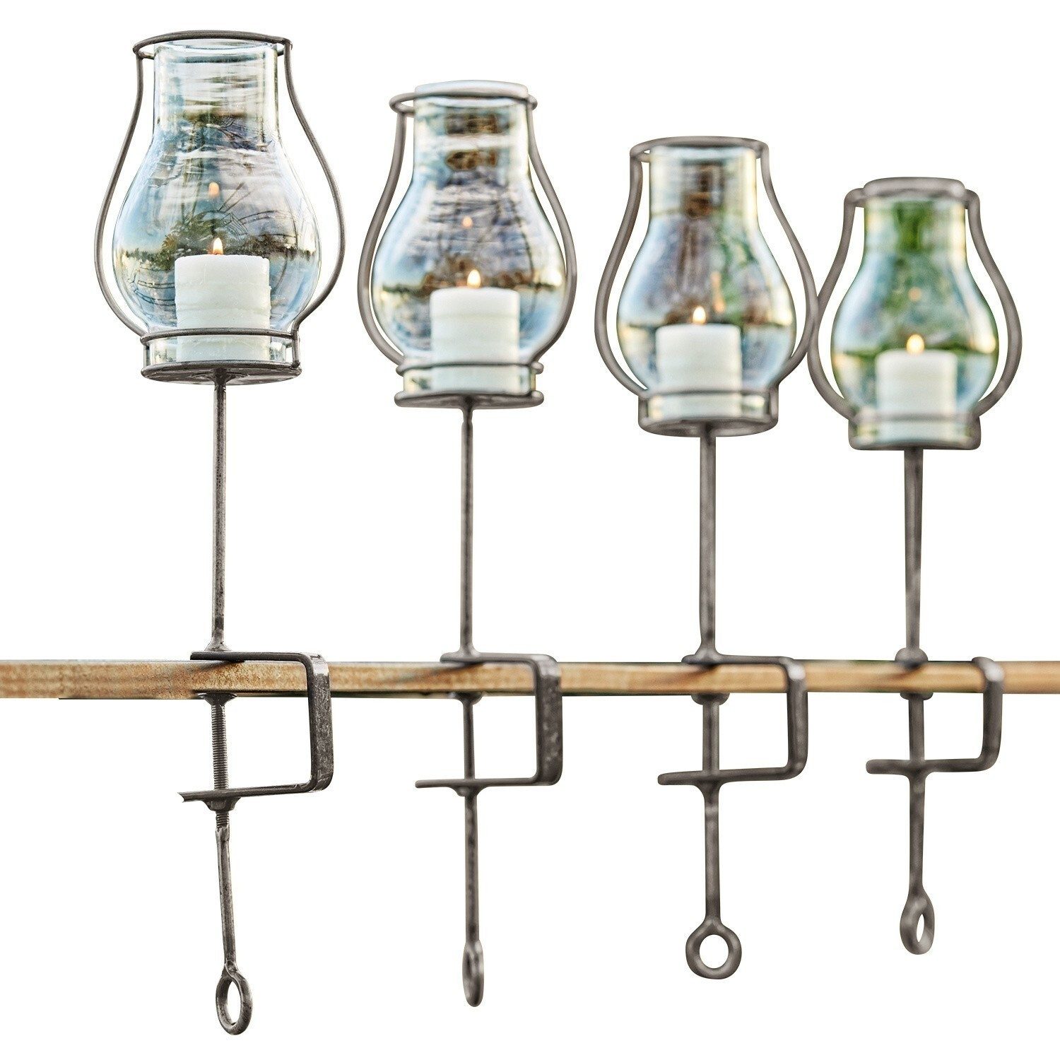 Mirabeau Windlicht Windlicht 4er Set Calindra klar/silber (4er Set, 4er Set)