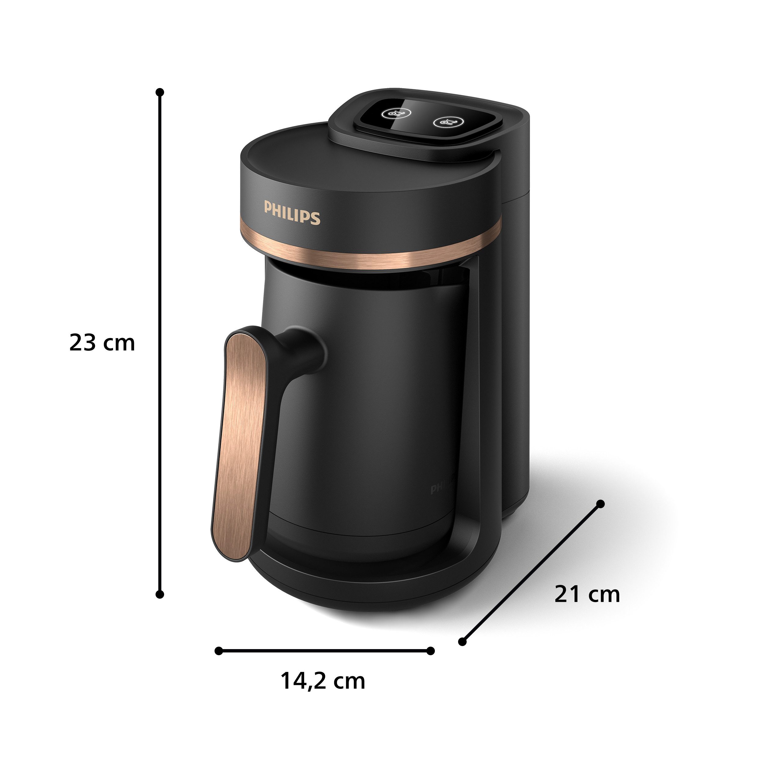 Philips Kaffeebereiter HD150/60 Türkischer Kaffeekocher 5000 Series, mit Funktion für langsames Brühen u. Überhitzungs- und Überlaufschutz