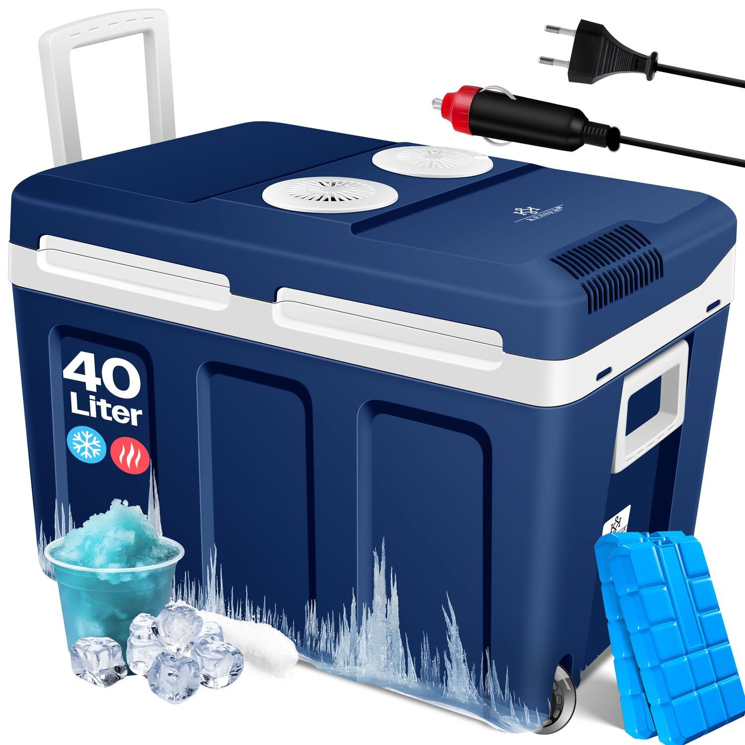 KESSER Kühlbox, 40 l, 40L Kühlbox mit Rollen zum Warmhalten und Kühlen Thermobox
