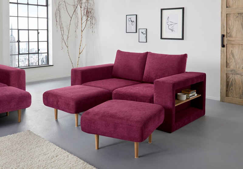 LOOKS by Wolfgang Joop 2,5-Sitzer Looksvb, Verwandlungssofa: aus Sofa wird Sofa mit 2 Hockern, mit Regalfunktion