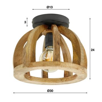 famlights Deckenleuchte, Deckenleuchte Edda in Natur-hell E27, keine Angabe, Leuchtmittel enthalten: Nein, warmweiss, Deckenlampe, Deckenbeleuchtung, Deckenlicht