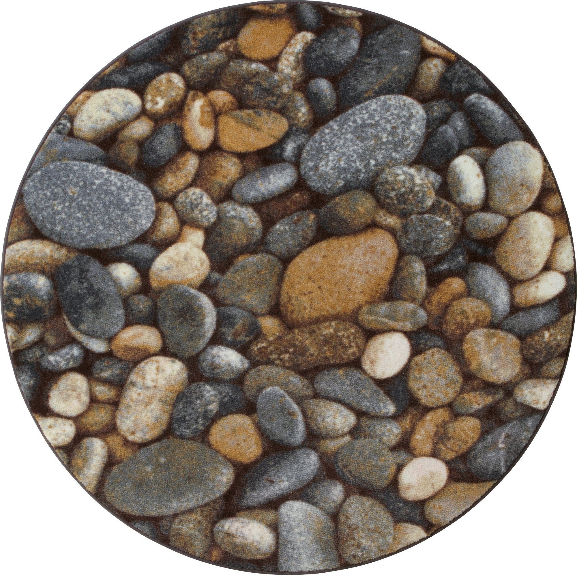 Erwin Müller Badematte Badematte "Steine", Höhe 8 mm, rund, gemustert