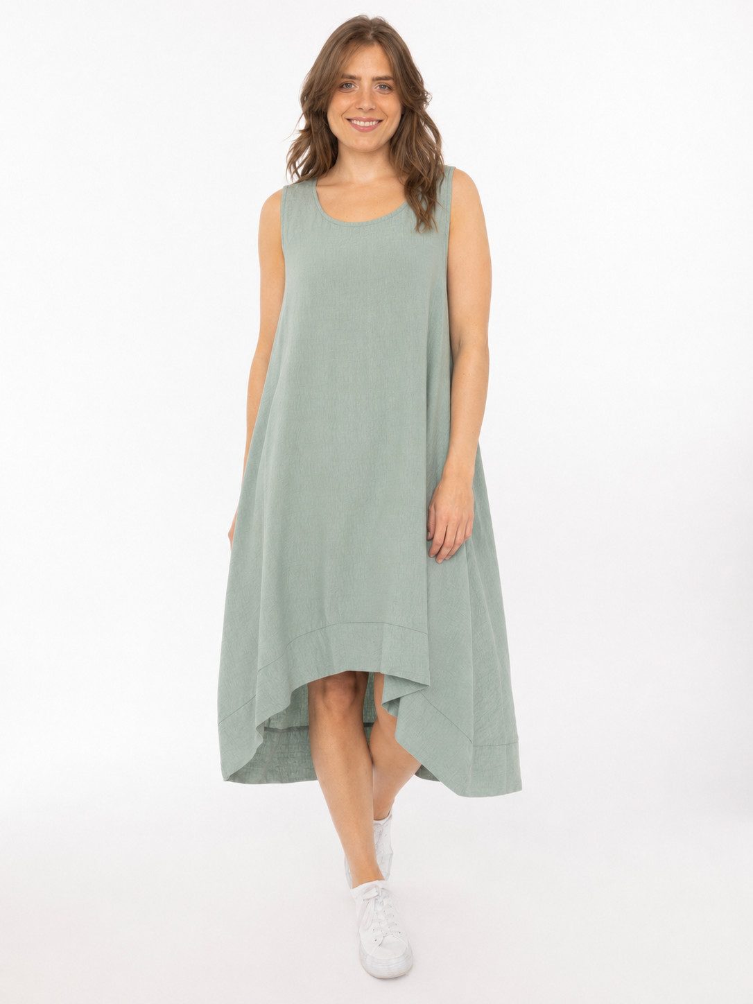 Zwillingsherz Sweatkleid "Uni & Summer" breite Träger, hinten leicht länger, figurumspielend, aus Viskose