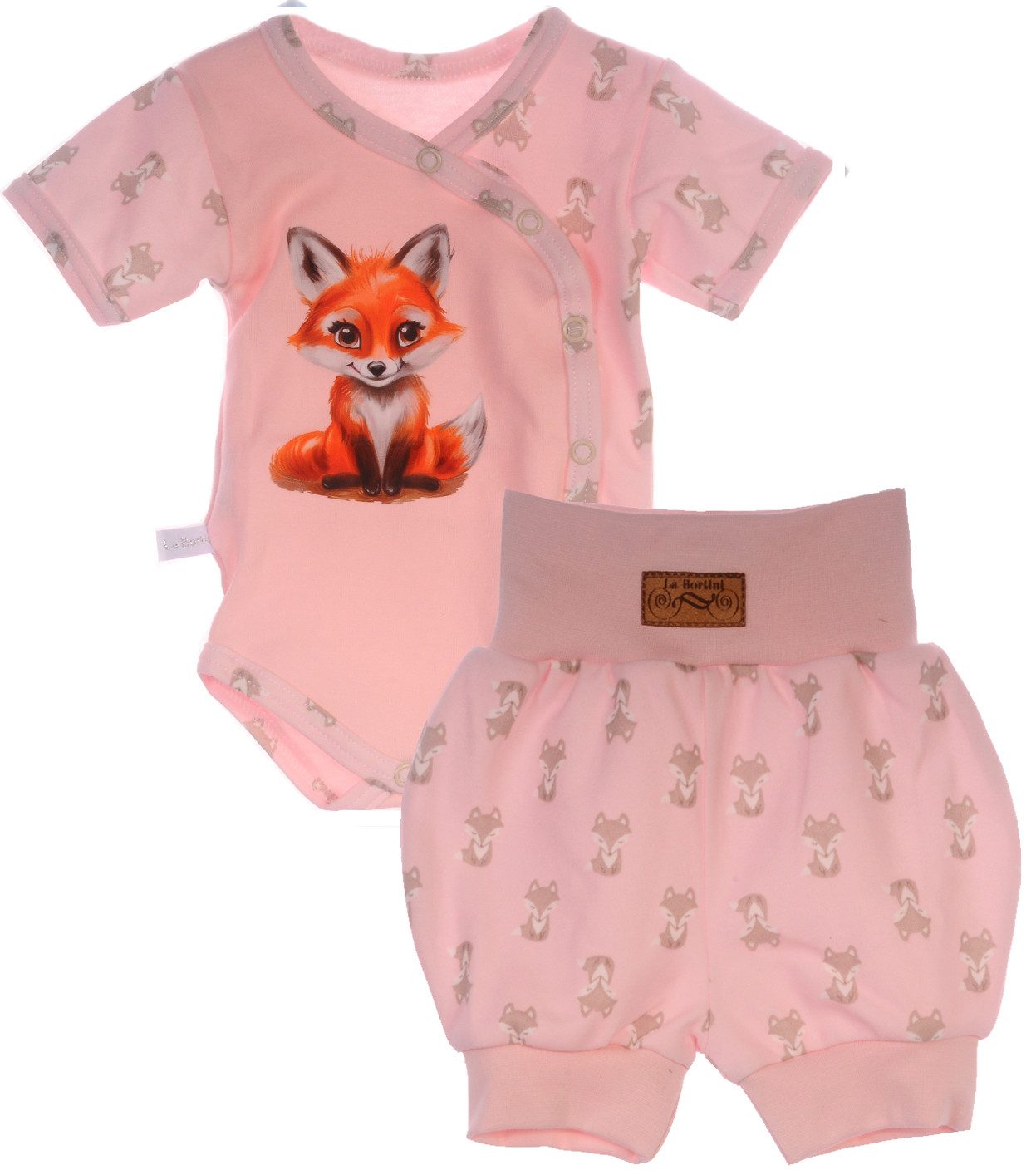 Body & Shorts Wickelbody und Shorts Baby Anzug 2tlg mit Fuchs