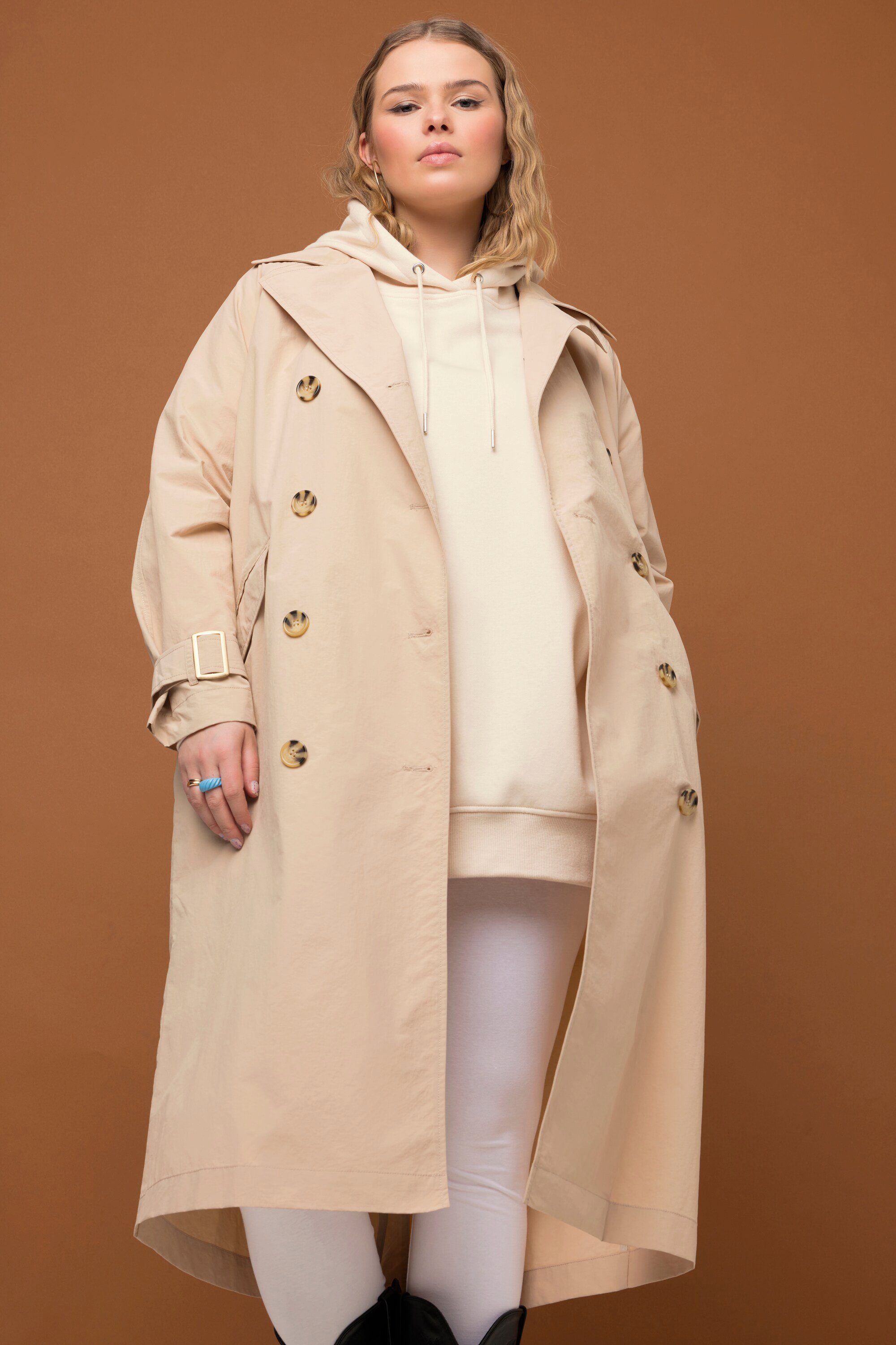 Untold Revers Bindegürtel Studio oversized Wintermantel Trenchcoat