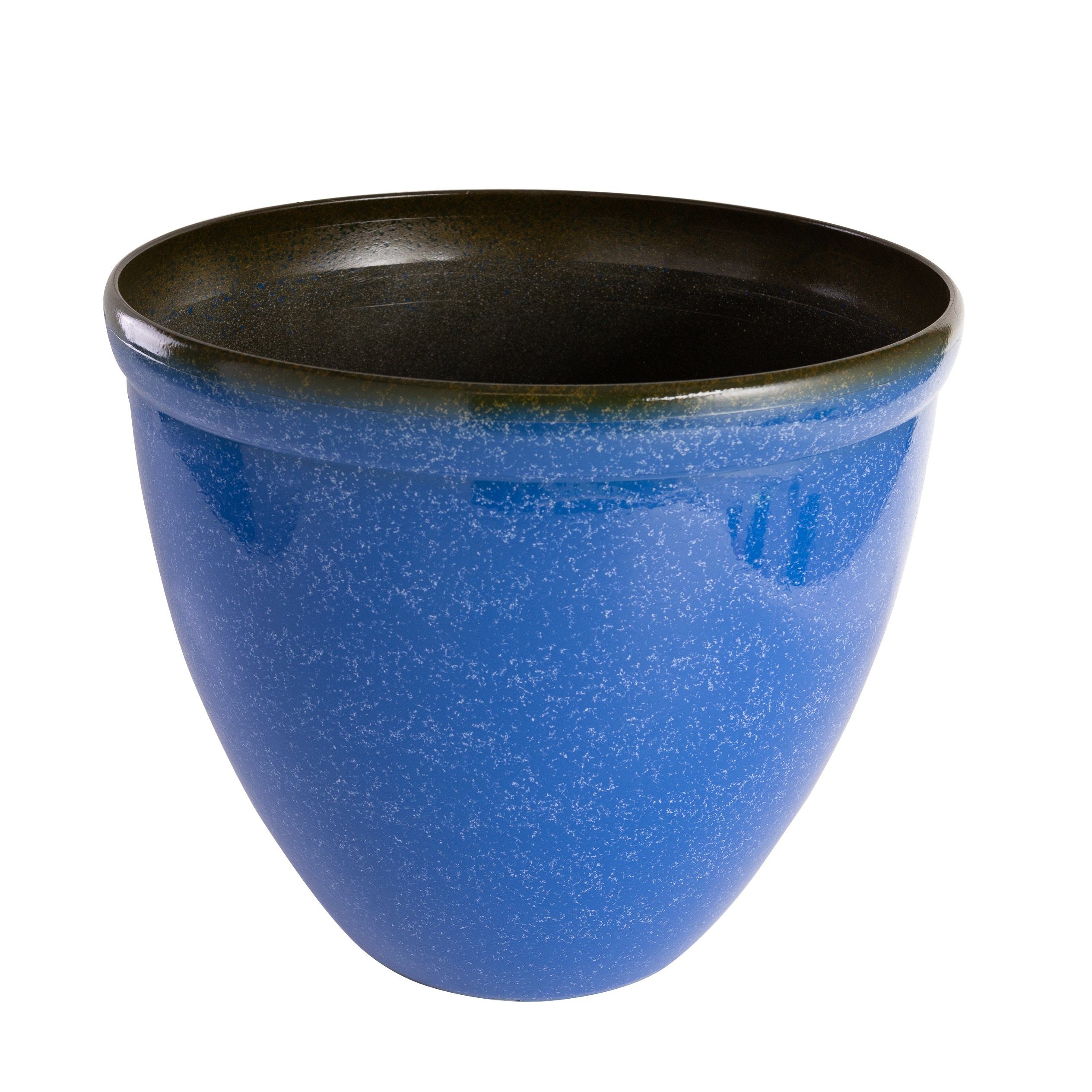 Jinfa Kunststoff ) (€ glasierter Keramikoptik 22,4/Stück Blumenkübel aus in 2 Jinfa Pflanzkübel Stück