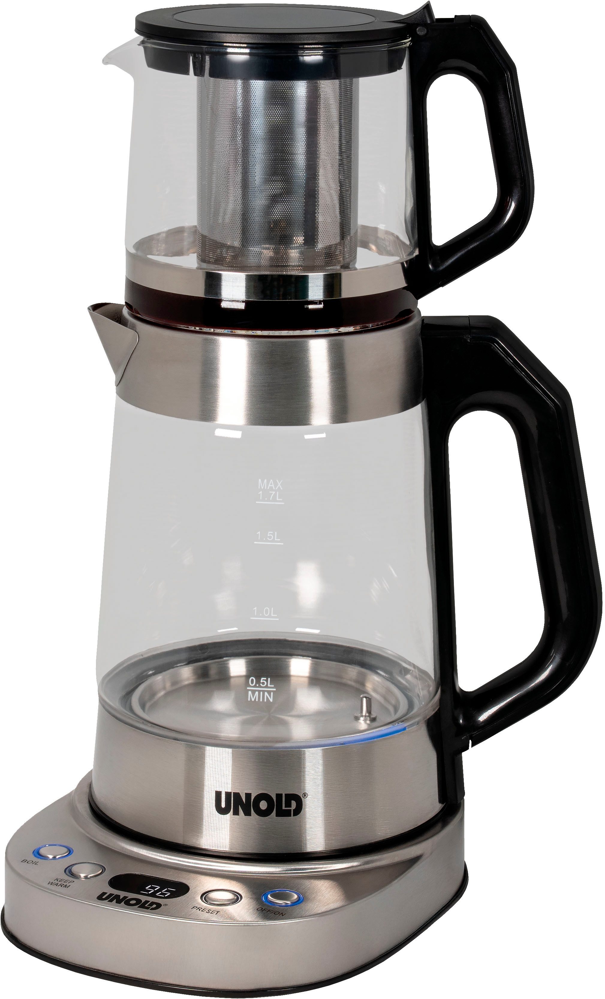 Unold Samowar Selin, 1 l, 1800 W, Teekanne und Wasserkocher in einem Gerät