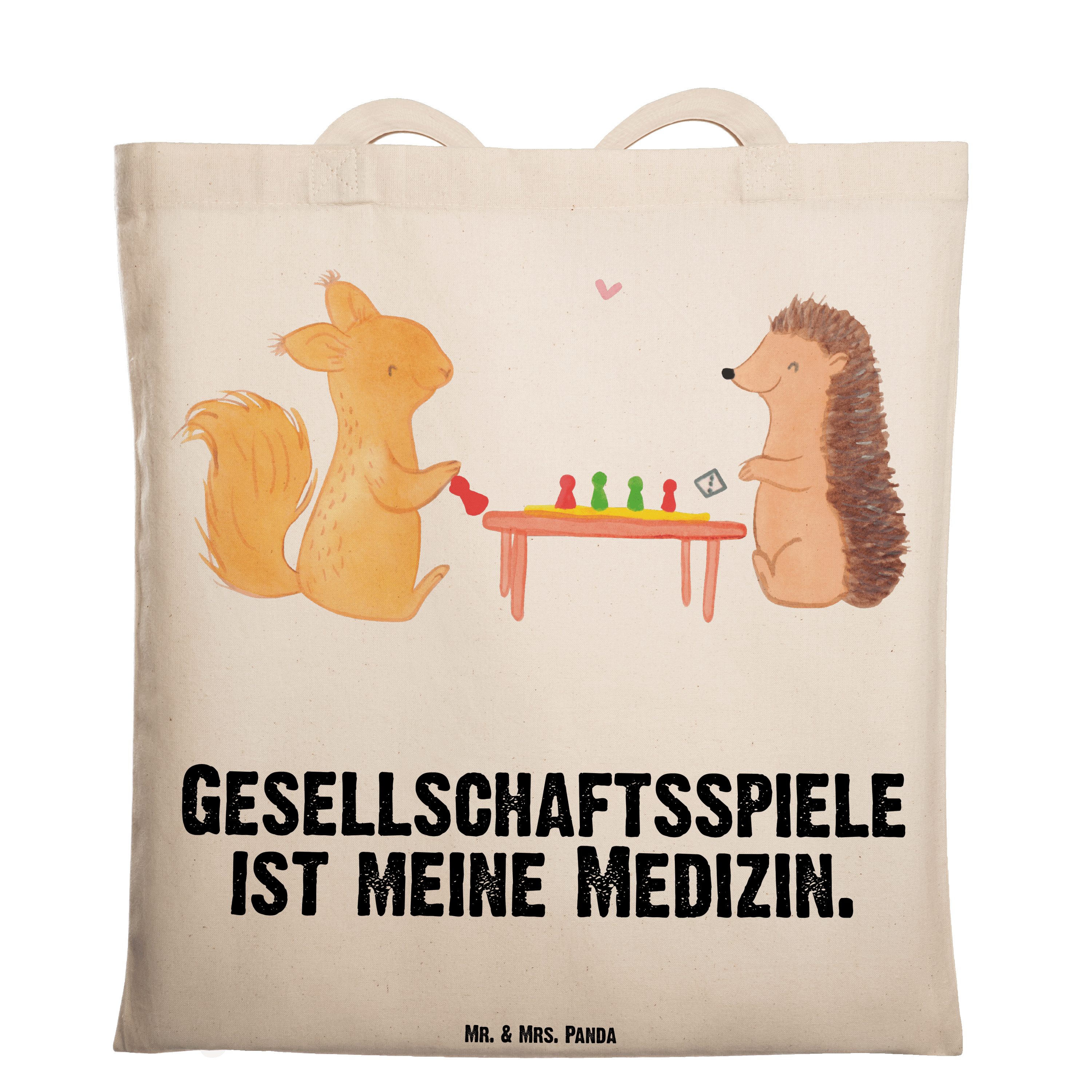 Mr. & Mrs. Panda Tragetasche Eichhörnchen Gesellschaftsspiele Medizin - Transparent - Geschenk, Sp (1-tlg)