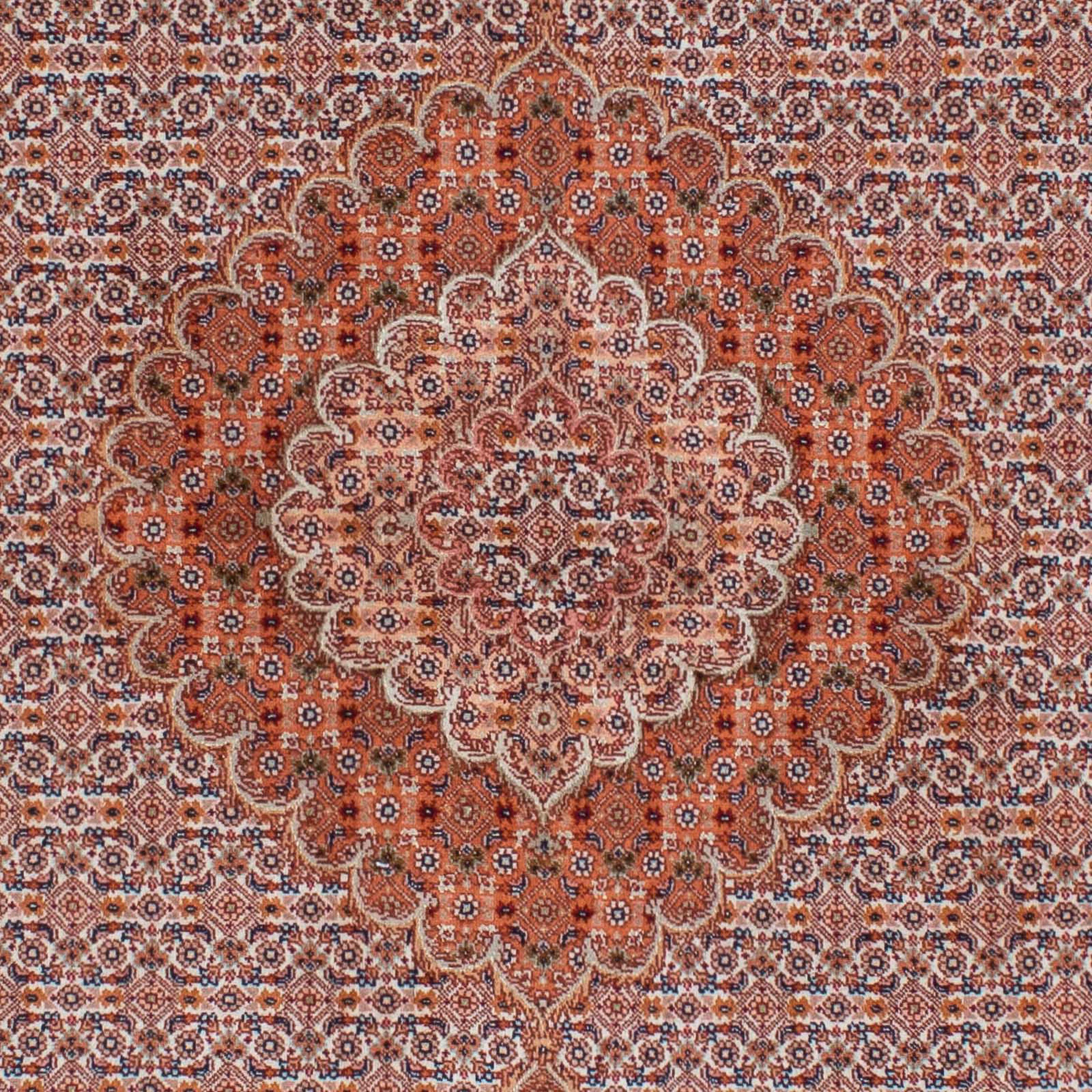 Orientteppich Perser - Täbriz - Handgeknüpft, Höhe: Einzelstück Wohnzimmer, morgenland, rechteckig, cm 202 x 10 150 - mit hellrot, mm, Zertifikat