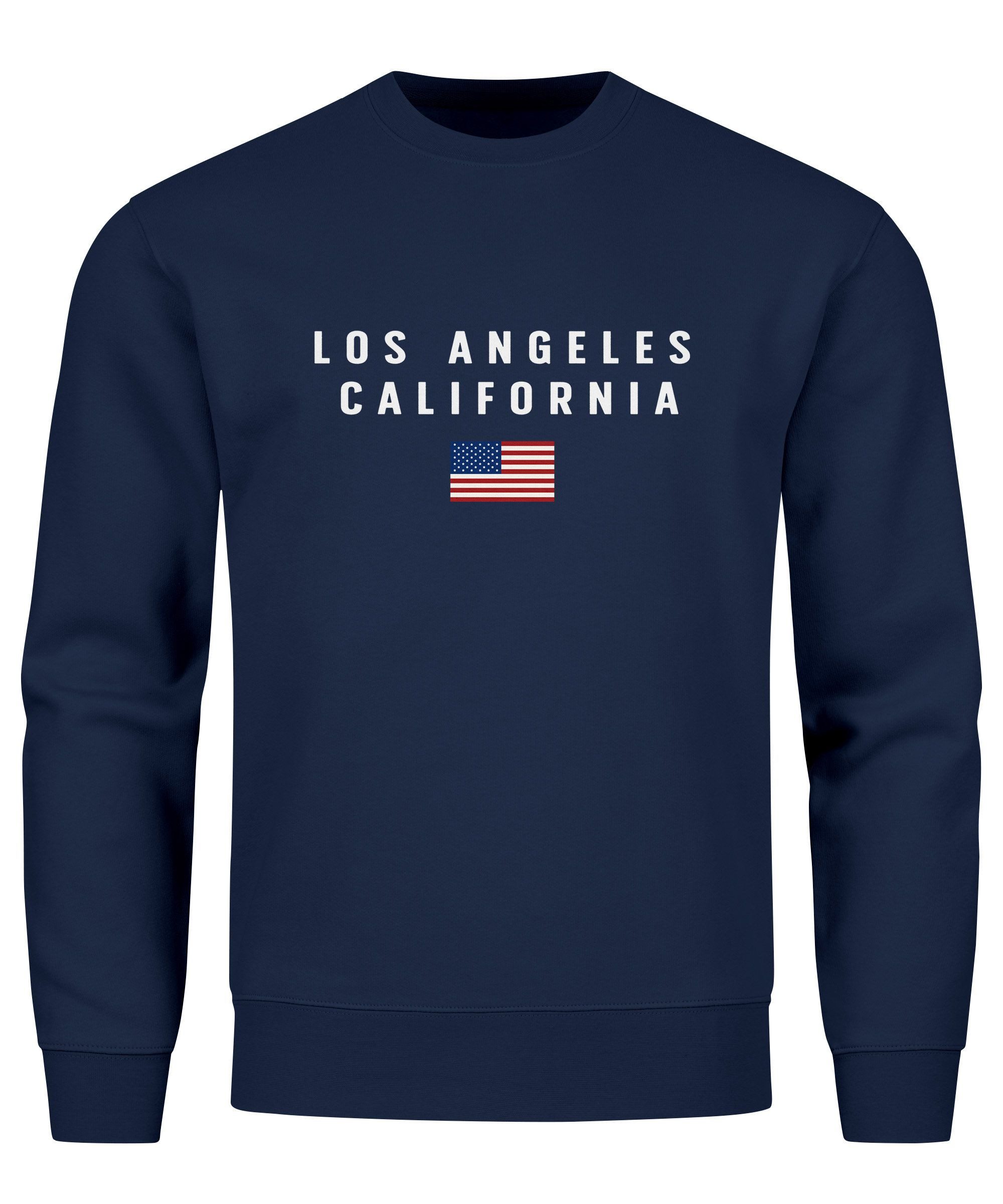 Neverless Sweatshirt Sweatshirt Herren Bedruckt Schriftzug California Los A günstig online kaufen