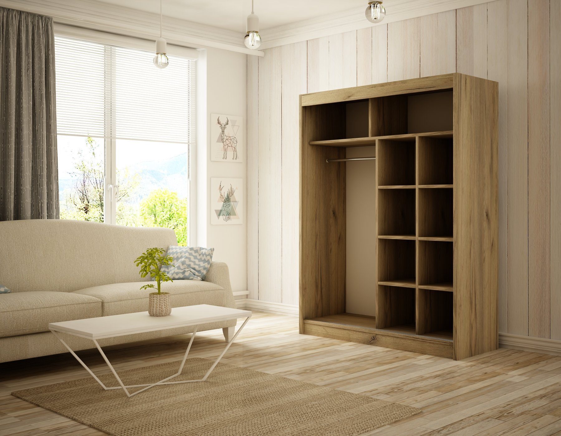 Beautysofa Kleiderschrank Coma (beide Türen mit günstig online kaufen
