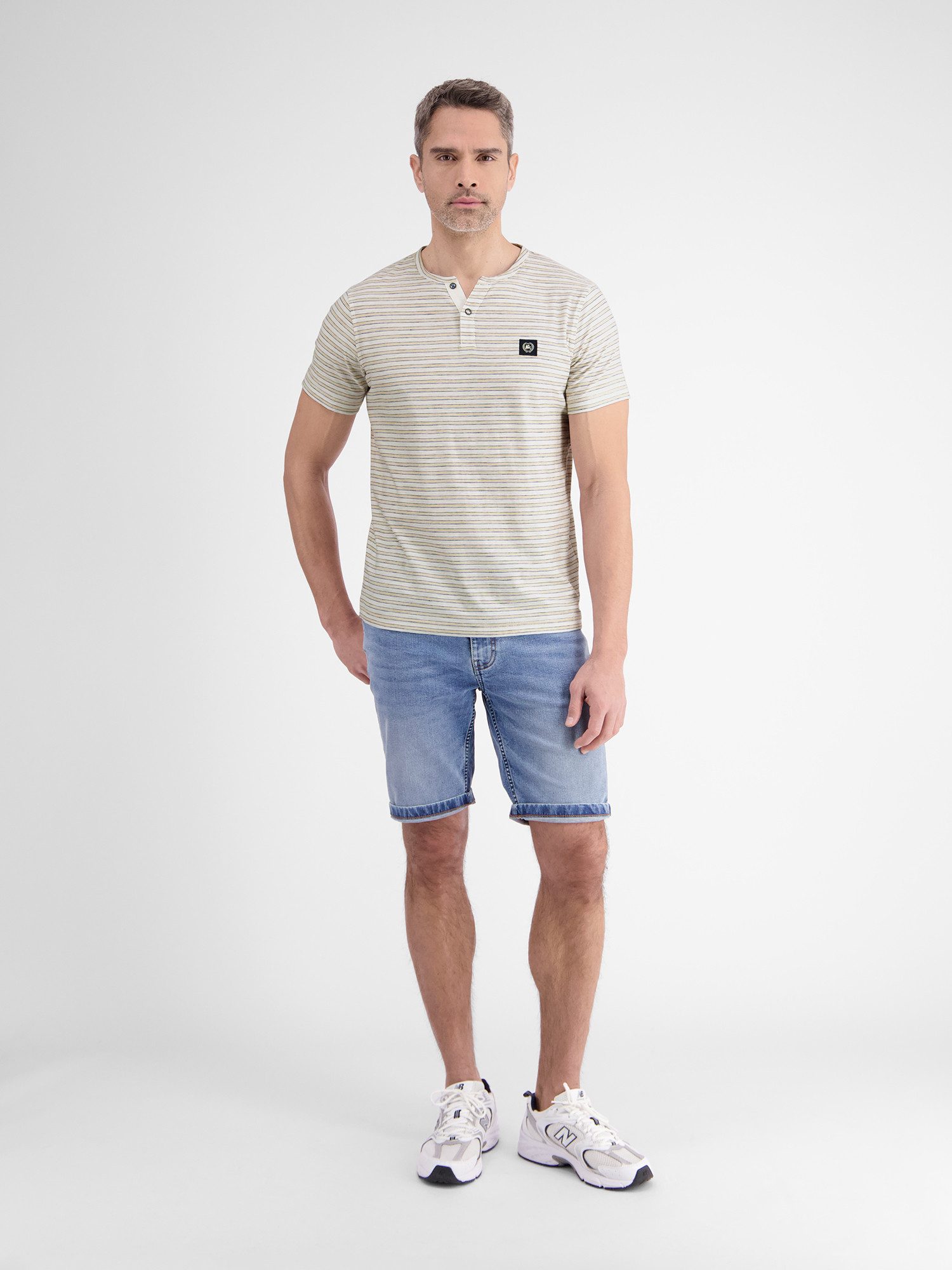 LERROS Henleyshirt "LERROS Herren Serafino-Shirt, gestreift" günstig online kaufen