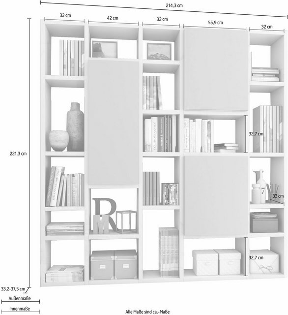 fif möbel Raumteilerregal »TORO 540-4«, Breite 214 cm-Otto