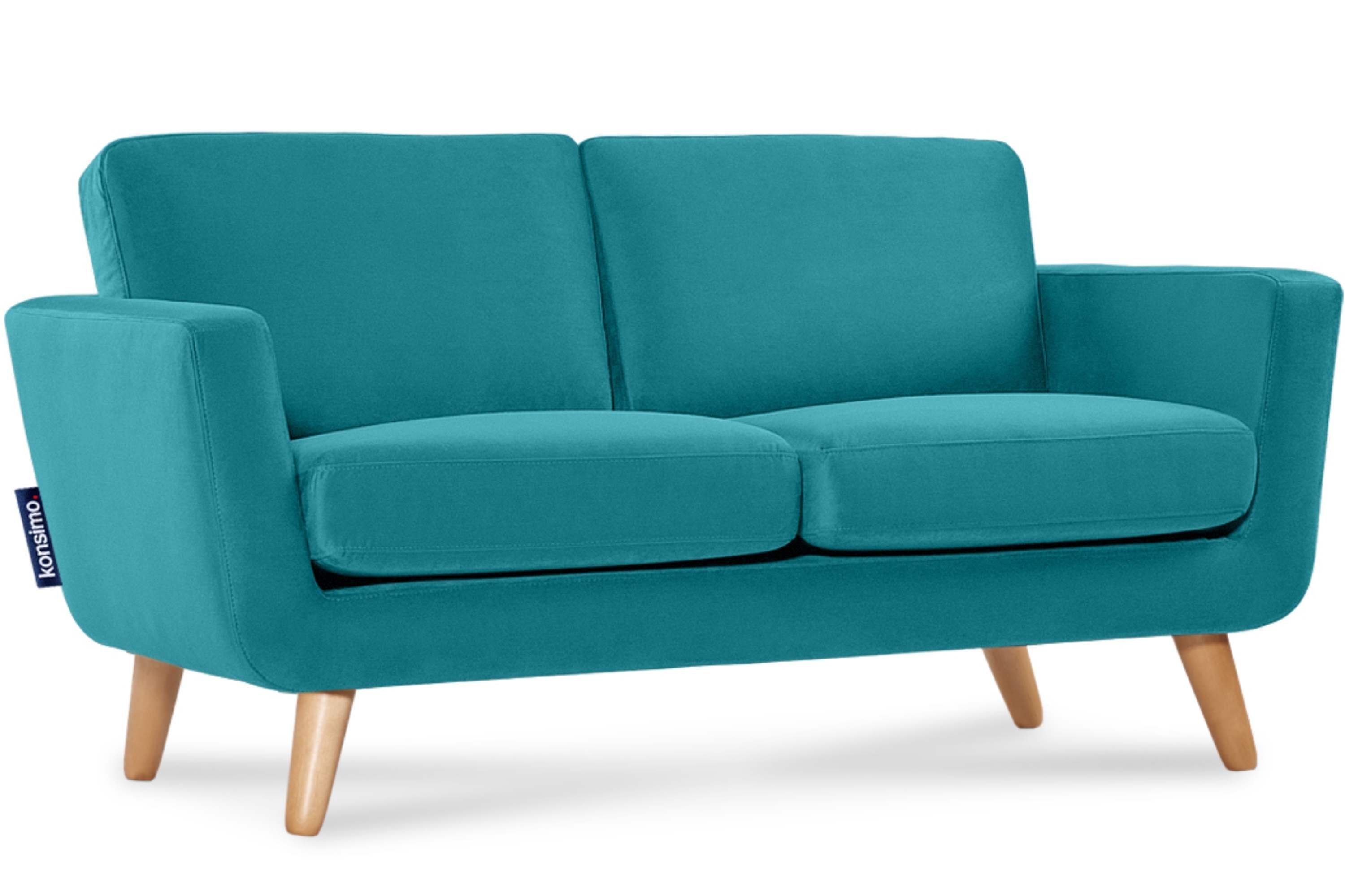 Konsimo 2-Sitzer TAGIO Sofa, Scandi-Stil, mit Armlehnen, Gestell aus Massivholz