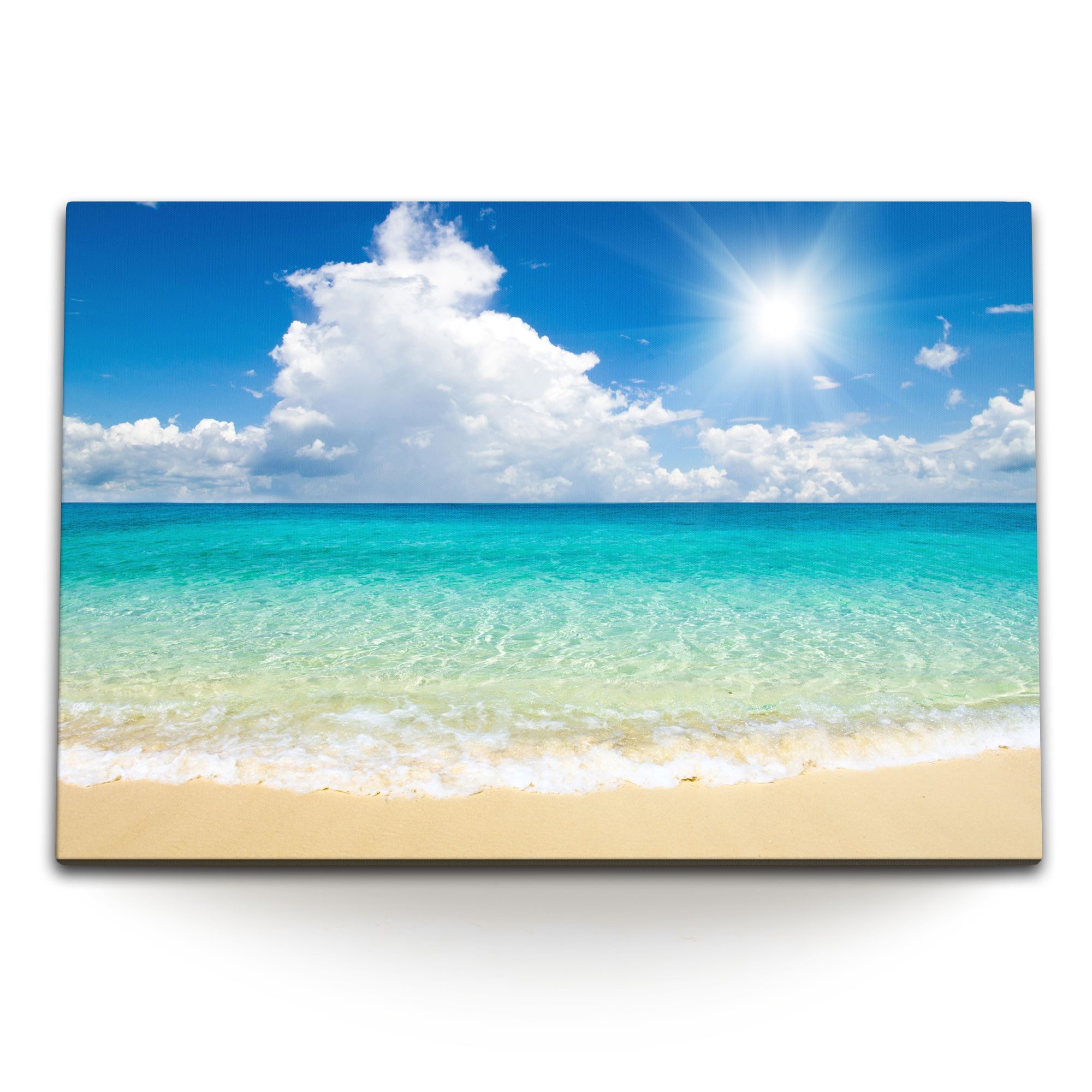 Leinwandbild 120x80cm Wandbild auf Leinwand Meer Strand Sommer Sonnenschein Sandstr