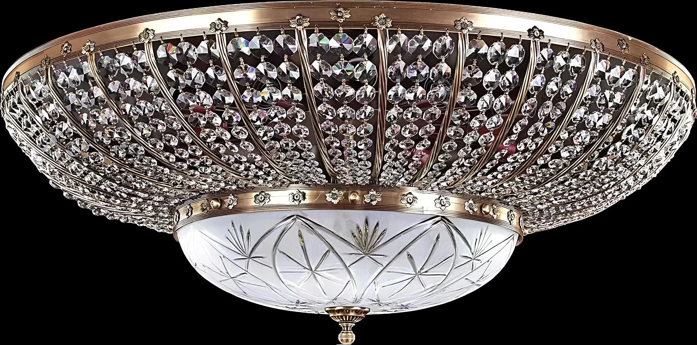 JVmoebel Kronleuchter Rund Kronleuchter Hängeleuchte Art deco Kristalllampe 100x40, Leuchtmittel wechselbar, Made in Europa