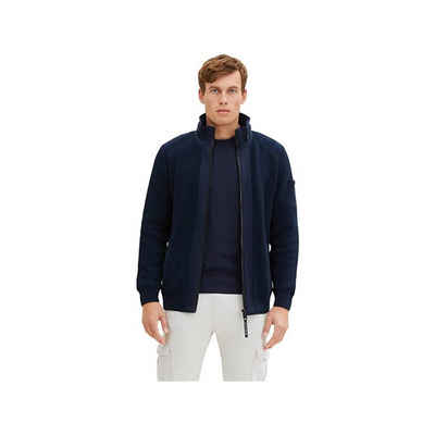 TOM TAILOR V-Ausschnitt-Pullover blau passform textil (1-tlg)