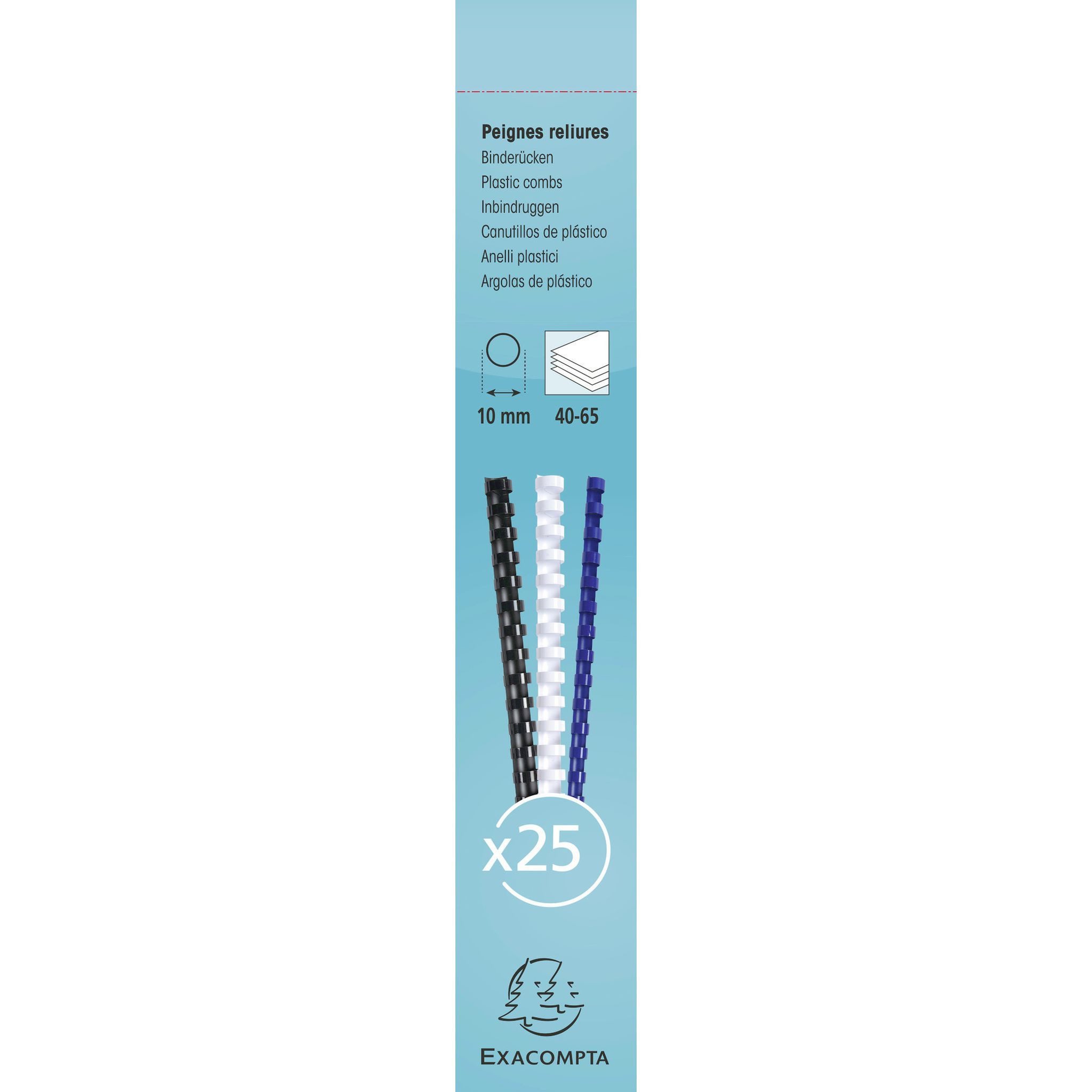EXACOMPTA Bindegerät Exacompta 25 plast. binderücken 10mm A4 weiß