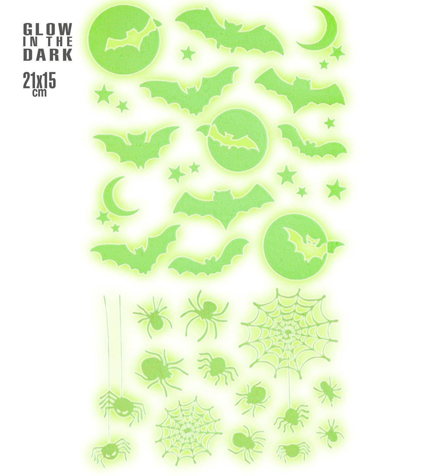Widmann S.r.l. Dekoobjekt Leuchtende Halloween Deko Sticker 'Spinnen', 21 x günstig online kaufen