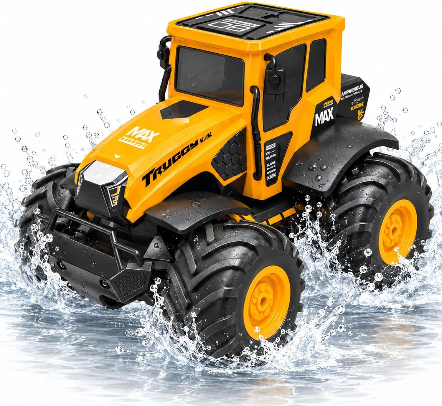 ANYSUN RC-Auto Ferngesteuertes Auto1:14,RC Auto Amphibienfahrzeug für Land und Wasser (Monstertruck bis 15 km/h, IPX7 wasserdicht, 360° Stunts, 1200 mAh Akkus, Ferngesteuertes Auto für Erwachsene), Fernbedienung Geländewagen Geländewagen für Wasser, Sand und Schlamm