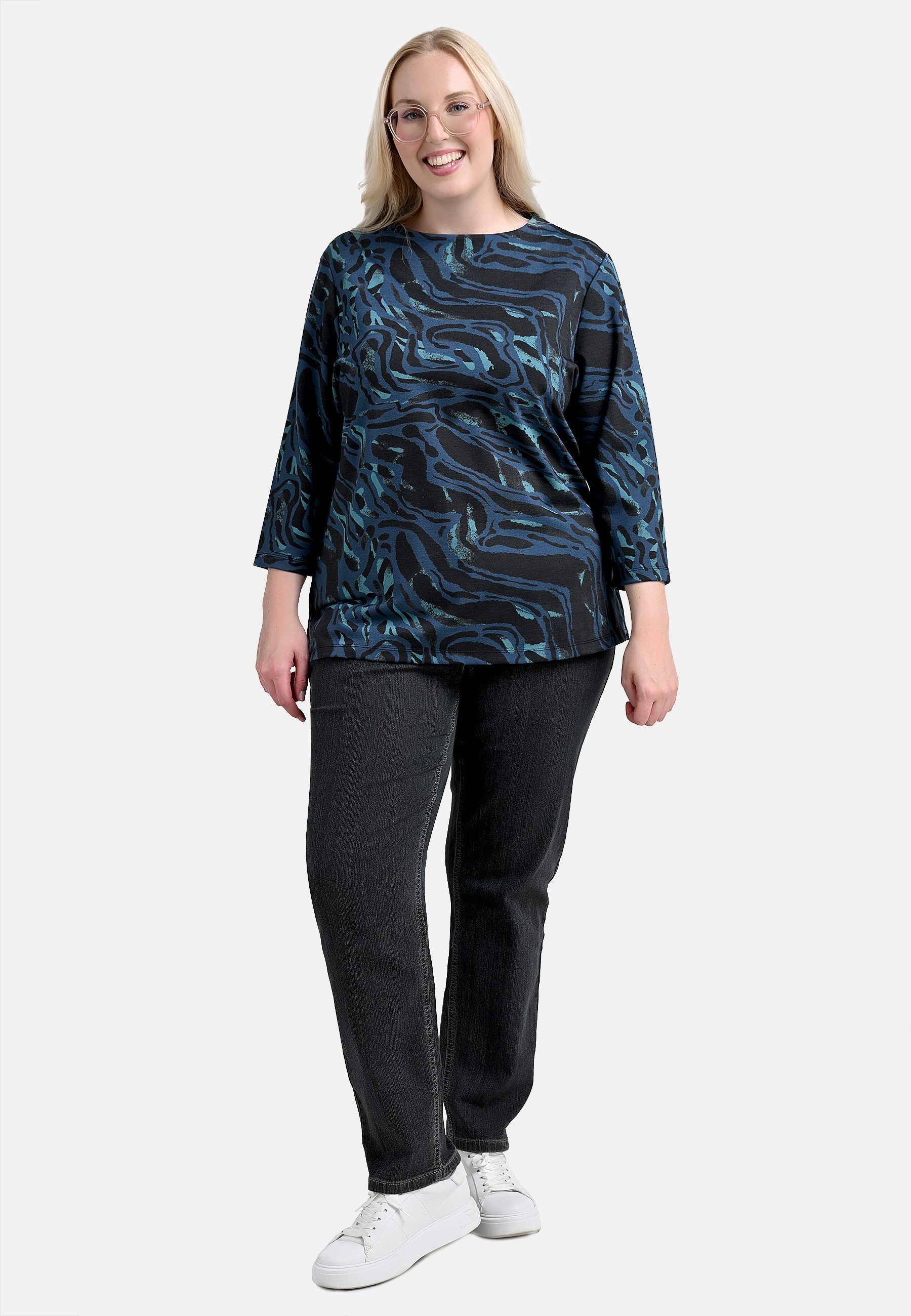 elanza T-Shirt Shirt mit Marmor-Print in günstig online kaufen
