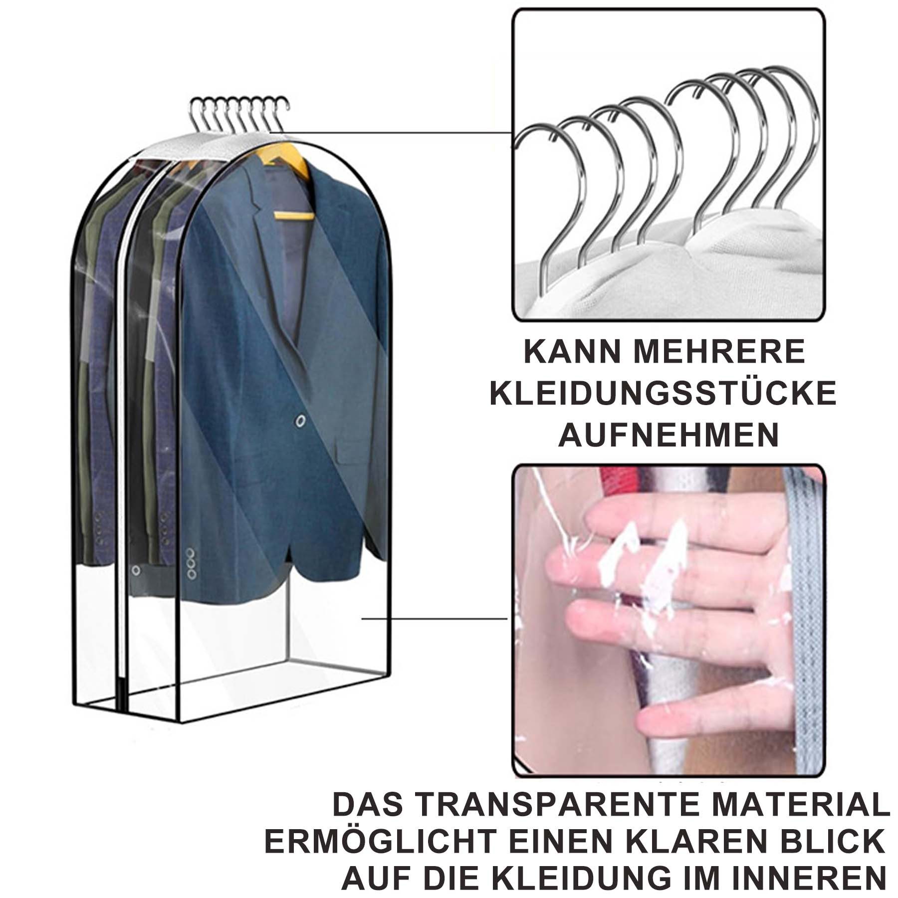 Mutig Kleidersack 3 Stück Kleidersack Kleidersäcke 60*100cm mit Reißverschluss (Durchsichtige Kleiderhülle,Staubschutz Kleiderschutz, 3 St., Mantel Kleider Aben – Bild 4 von 5