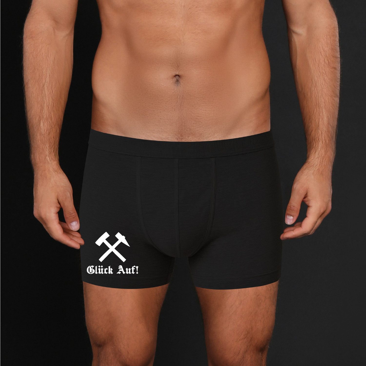 deinshirt Boxershorts Boxershorts Glück Auf mit Motiv bedruckt