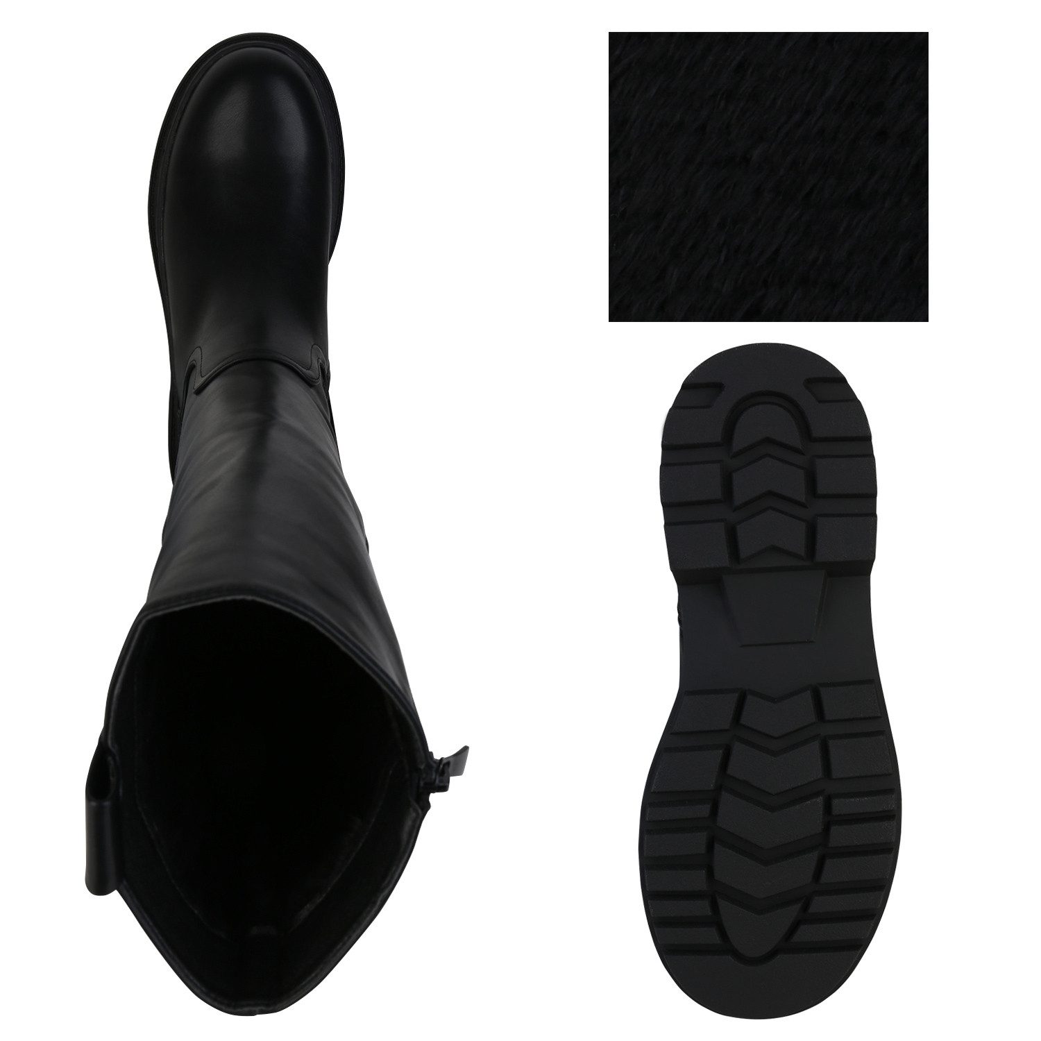 VAN HILL 839376 Stiefel Damen Leicht Gefütterte Klassische Stiefel Profil-Sohle