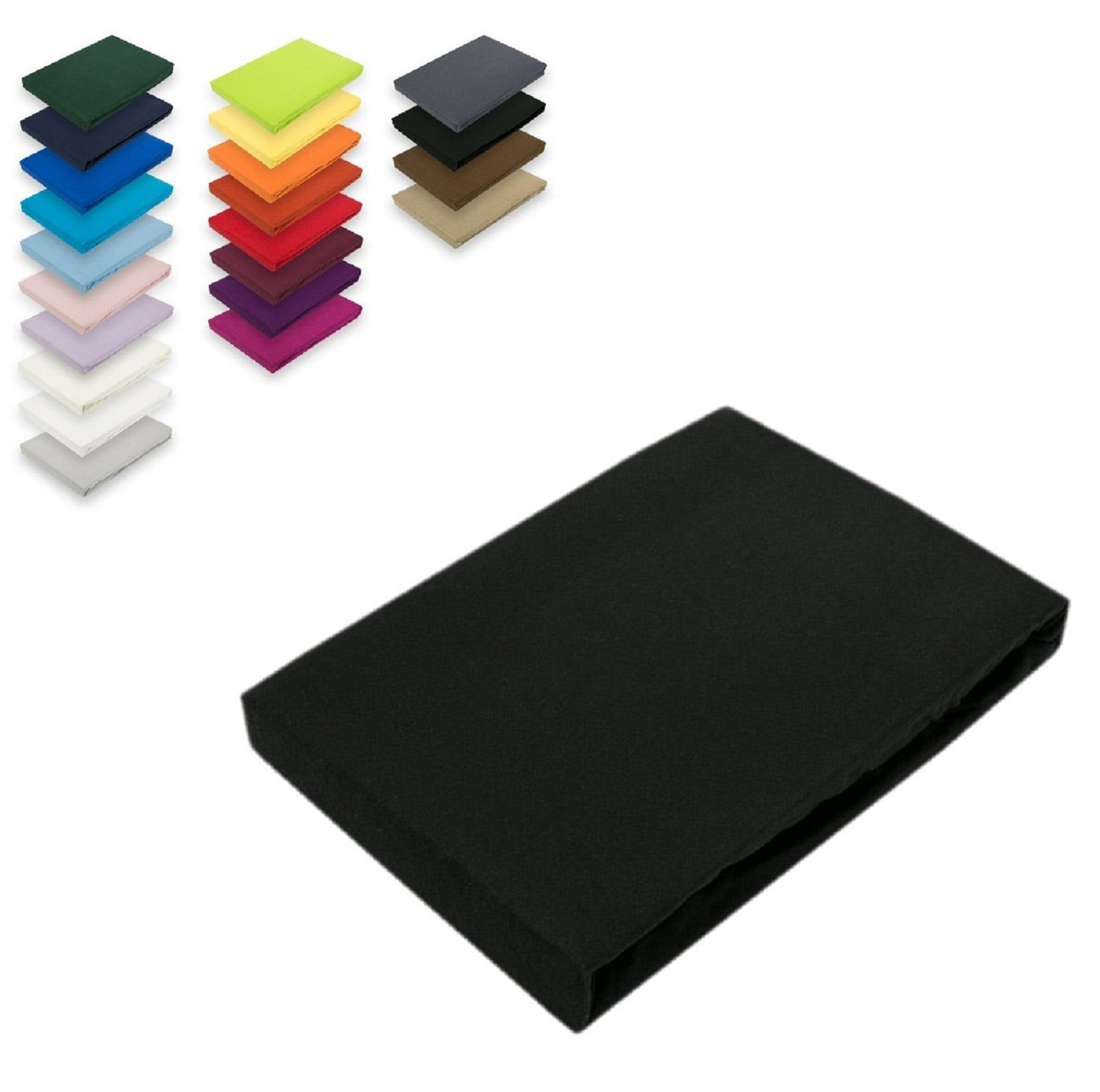 EXKLUSIV HEIMTEXTIL Spannbettlaken Jersey Spannbettlaken Rundumgummizug, Jersey, Gummizug: rundum, (1 Stück), mit Rundumgummizug