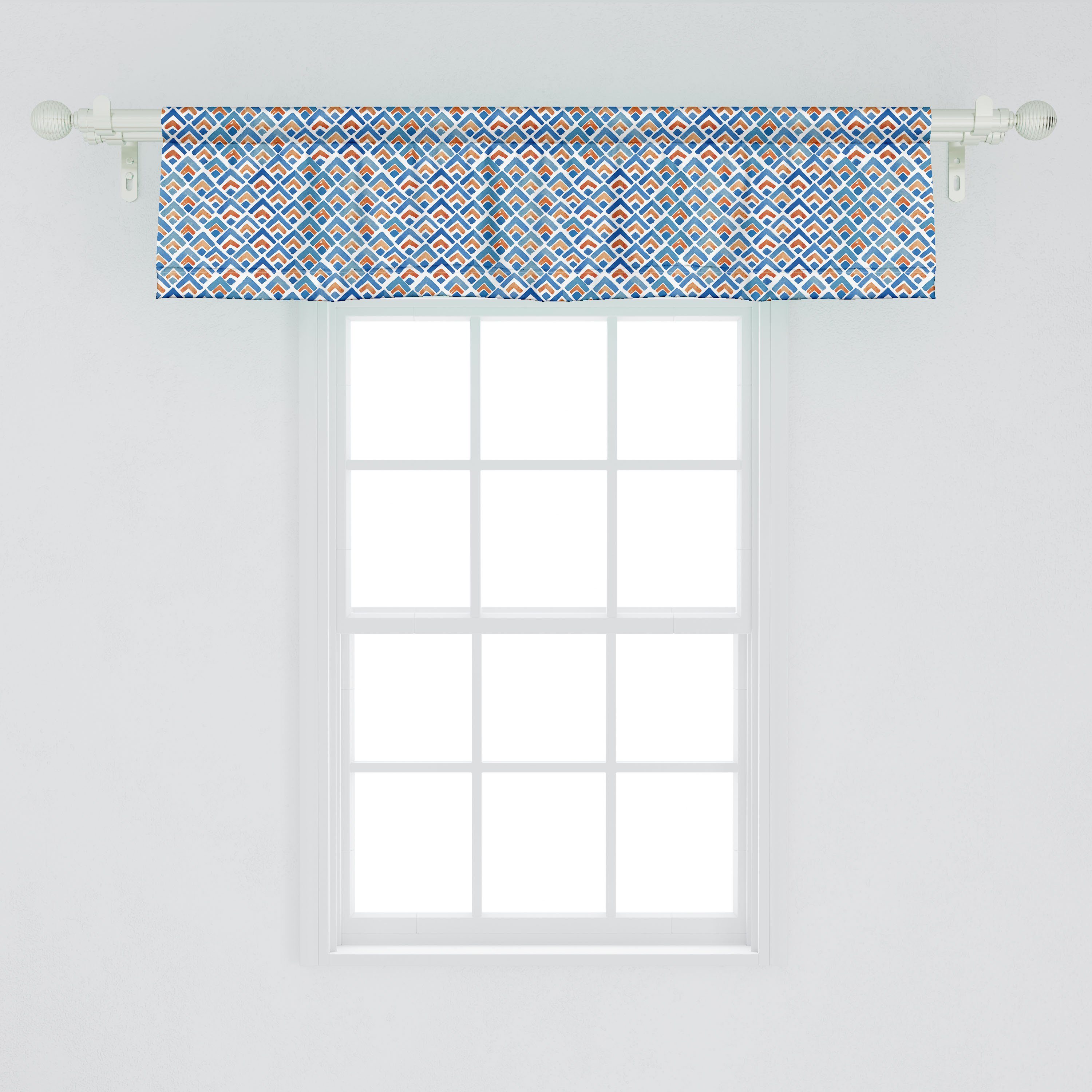 Microfaser, japanisch Volant Abakuhaus, Stangentasche, Dekor Küche mit Chevron-Aquarell-Kunst Scheibengardine für Schlafzimmer Vorhang