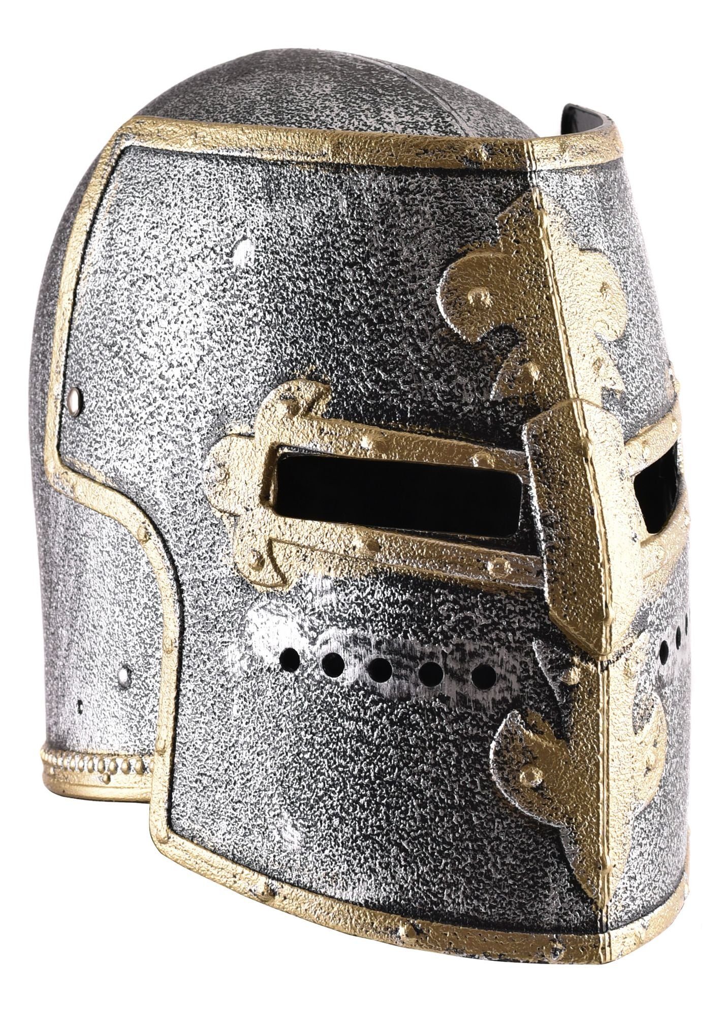 Ritter-Kostüm Kinder Ritter-Topfhelm mit Klappvisier aus Kunststoff