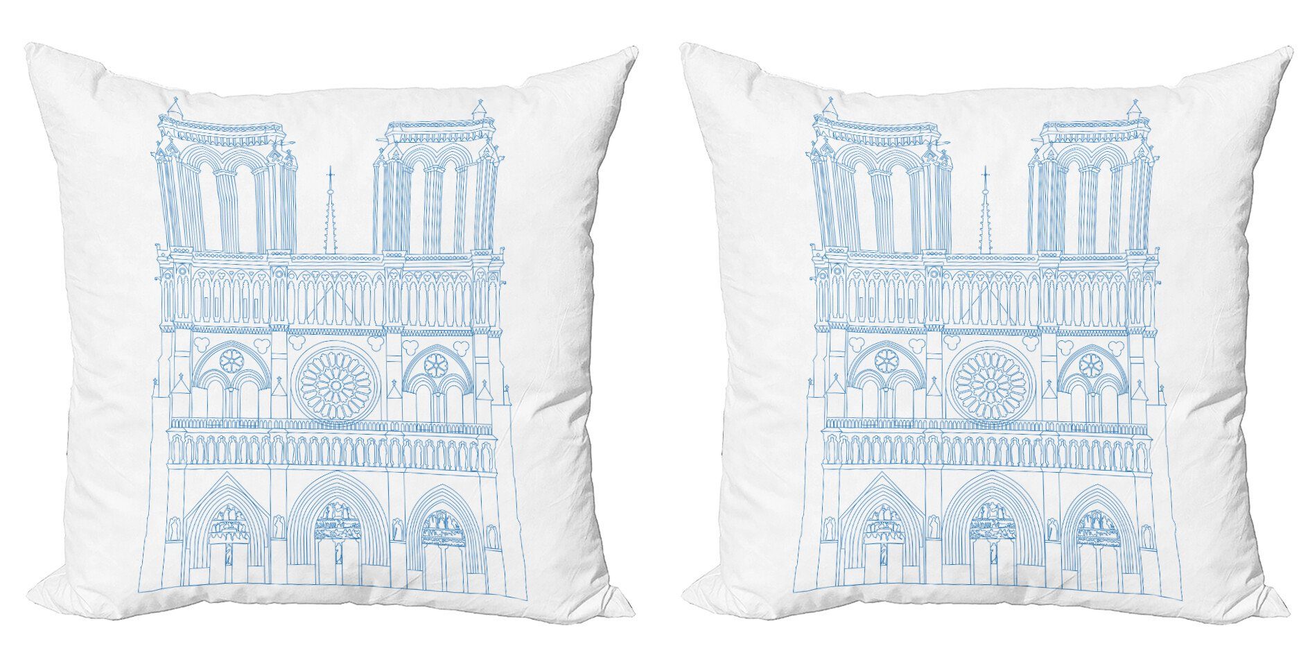 Kissenbezüge Modern Accent Doppelseitiger Digitaldruck, Abakuhaus (2 Stück), Notre Dame De Paris linear Überblick