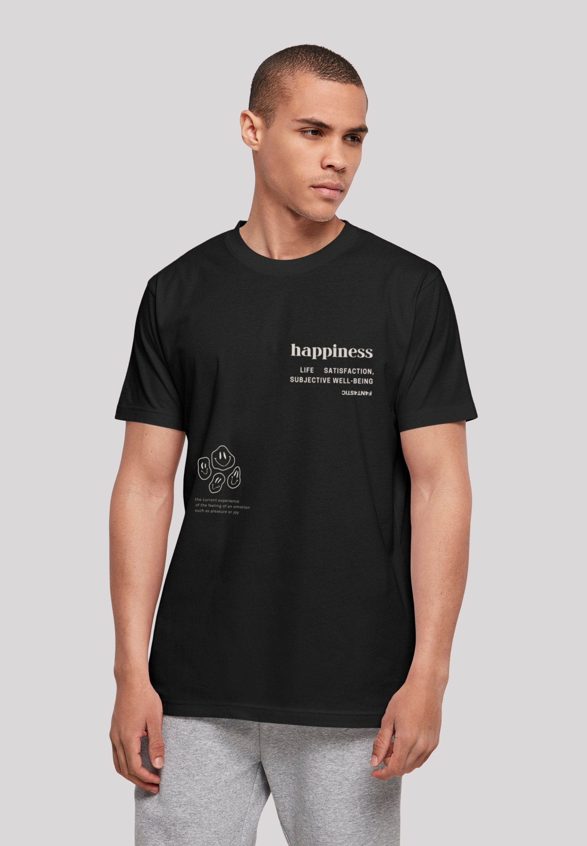TEE T-Shirt happiness F4NT4STIC UNISEX Print schwarz