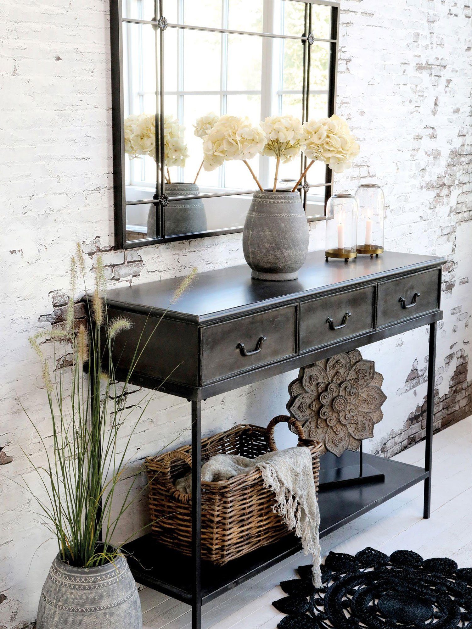 Chic Antique Fußmatte mit Muster 75cm Jute schwarz