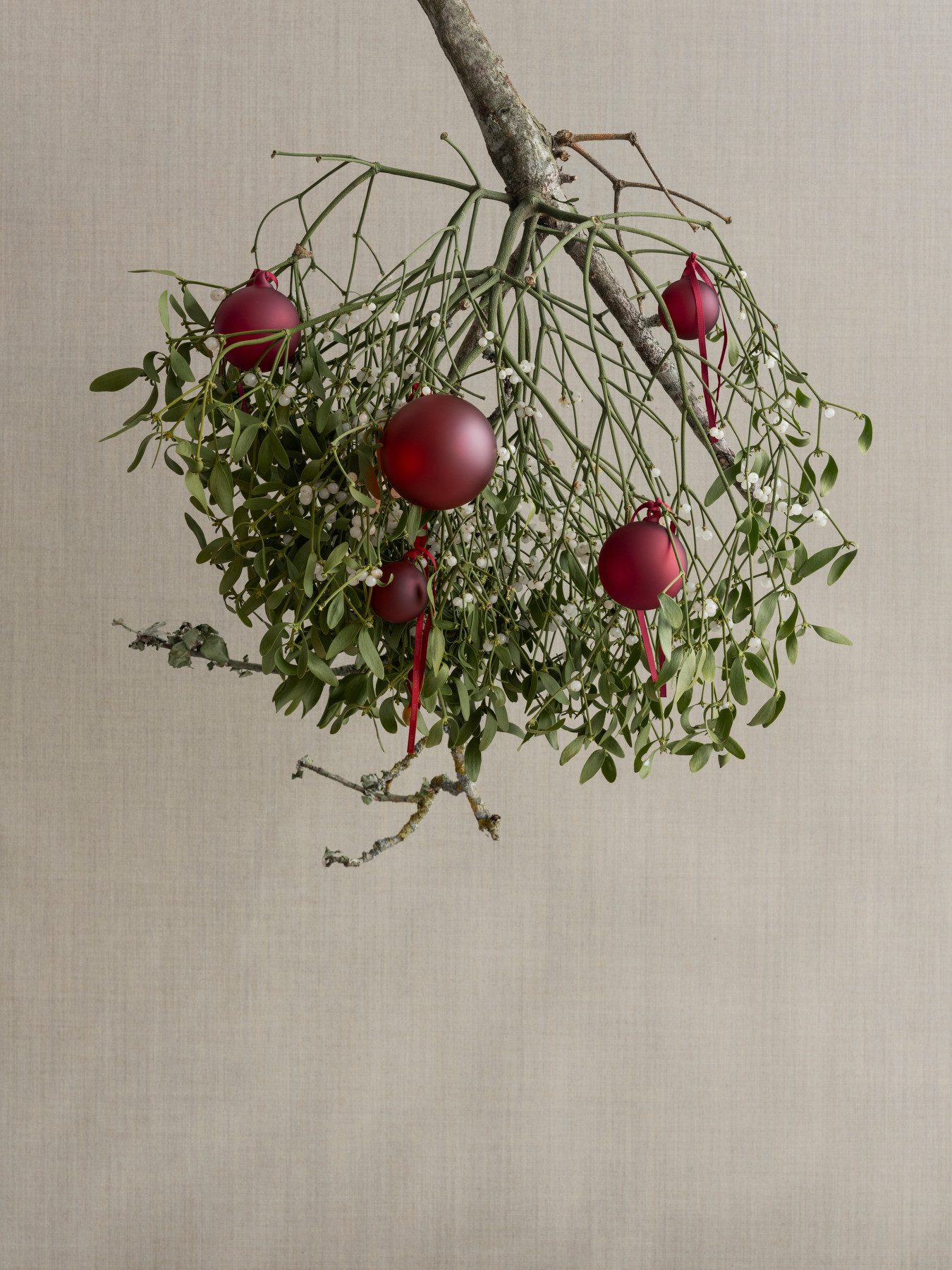 blomus Christbaumschmuck 2er Set Weihnachtsschmuck -JUHLA- Weihnachtskugeln, Christbaumdeko, moderne Farben, mattes Finish, schlichte Form, passendes Band