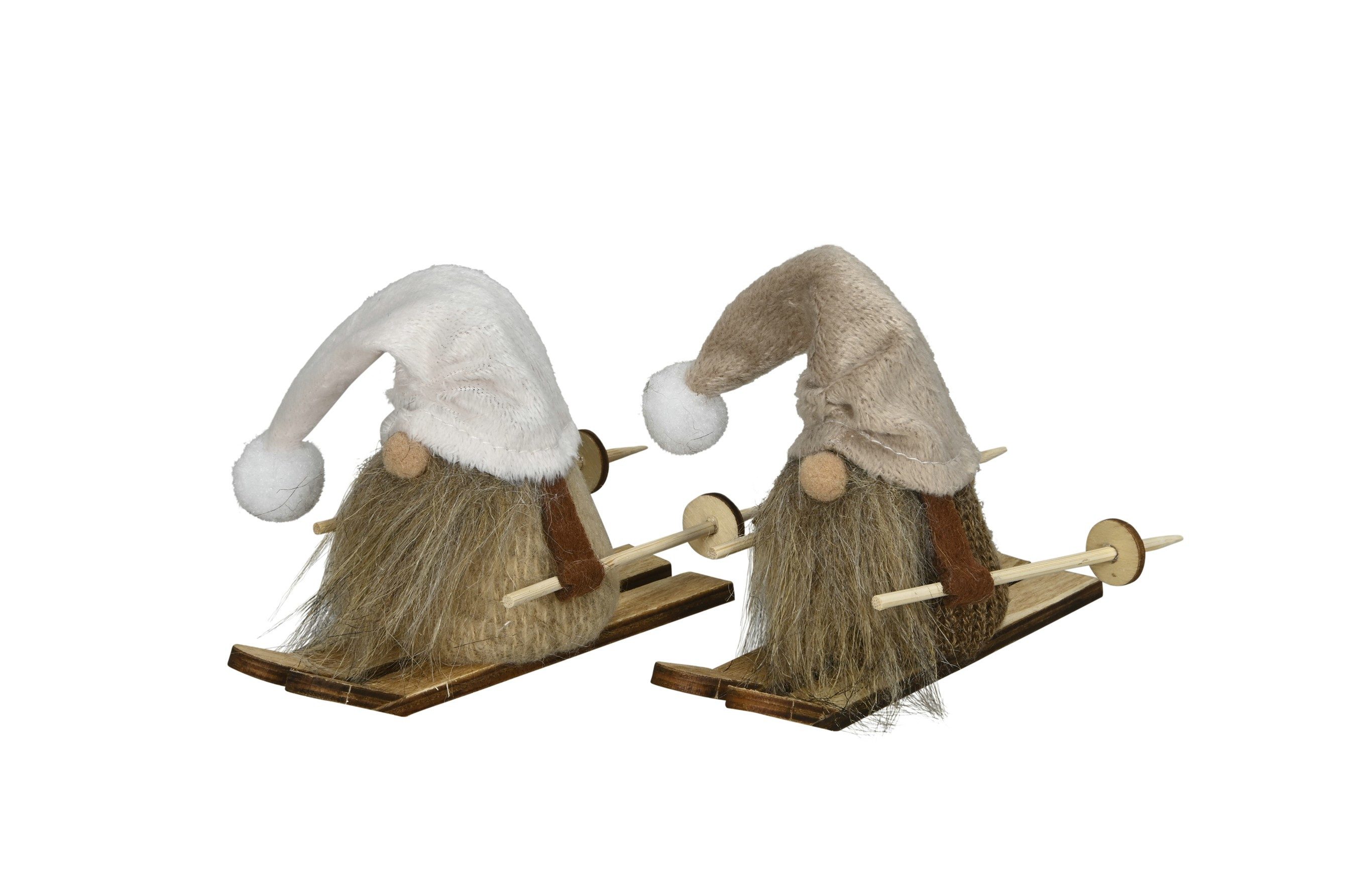 finehomegarden Dekofigur Wichtel auf Ski Weihnachtswichtel Ø12x5cm H9cm Pol günstig online kaufen