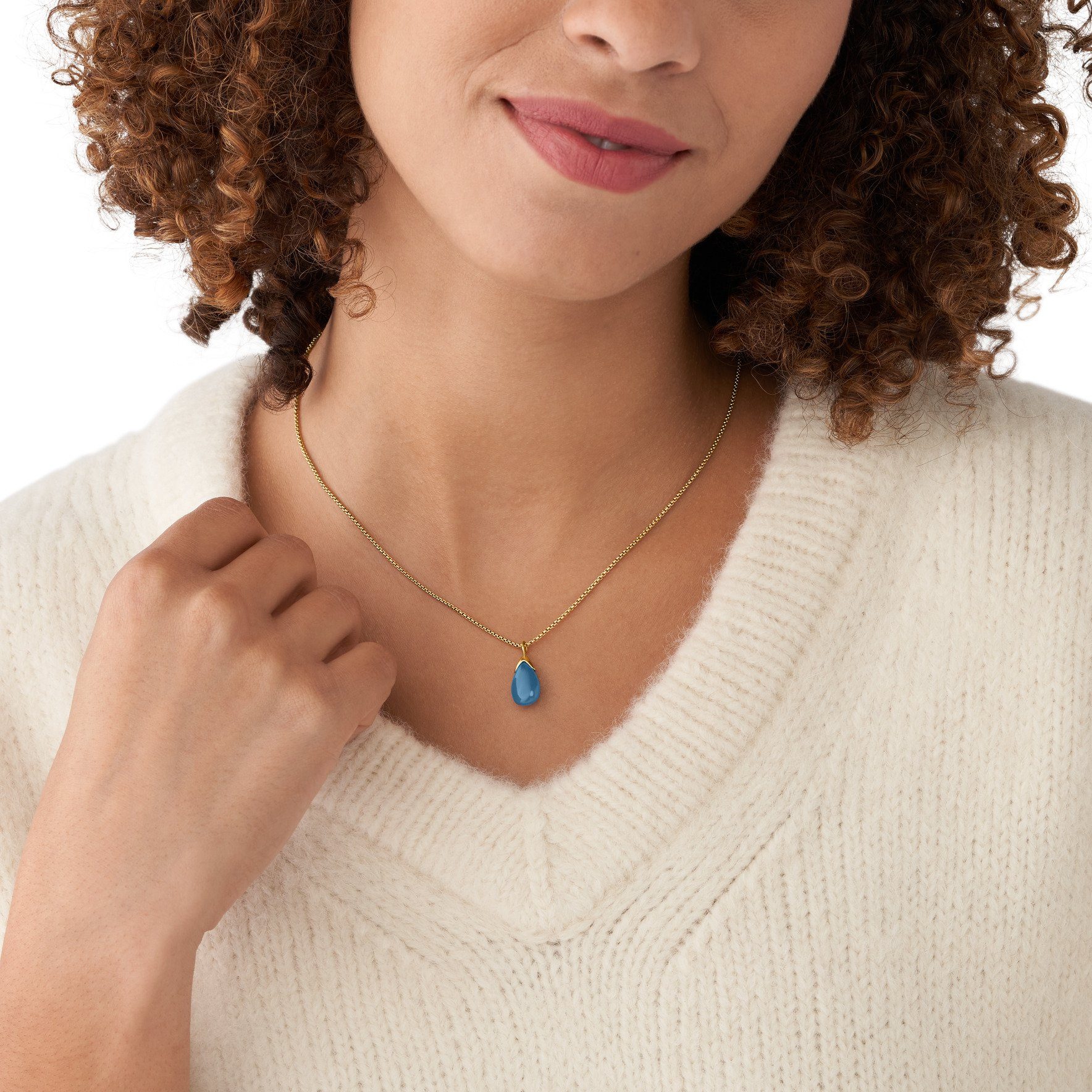 Skagen Edelstahlkette Halskette goldfarb...