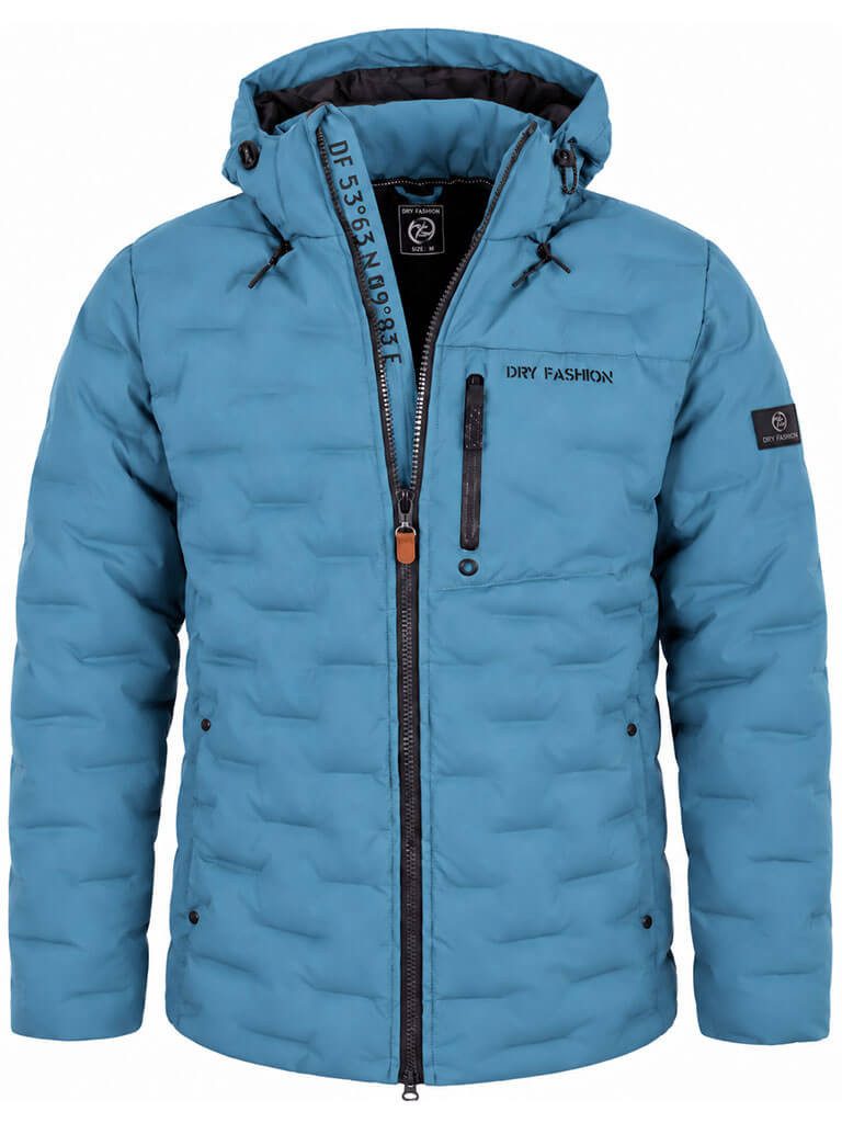 Dry Fashion Steppjacke Esbjerg Herren Jacke gesteppt - Winterjacke Outdoor-Jacke Steppung Gefüttert, Atmungsaktiv, 2-Wege-Reißverschluss, Abnehmbare Kapuze