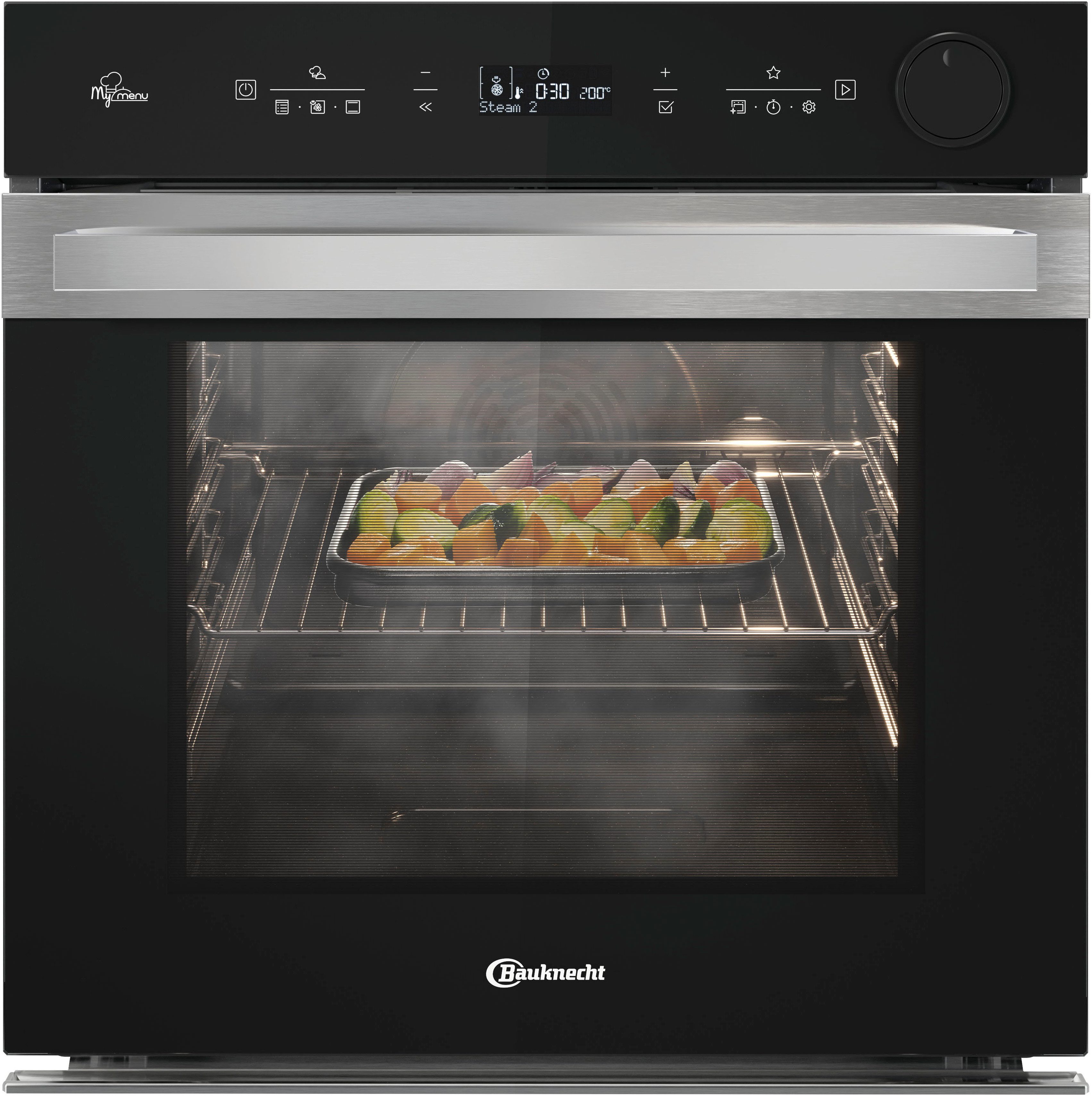 BAUKNECHT Einbaubackofen BIK5S DP8F2 ES, mit 2-fach-Teleskopauszug, AirFry-Funktion – die gesündere Alternative zur Fritteuse, SoftClose