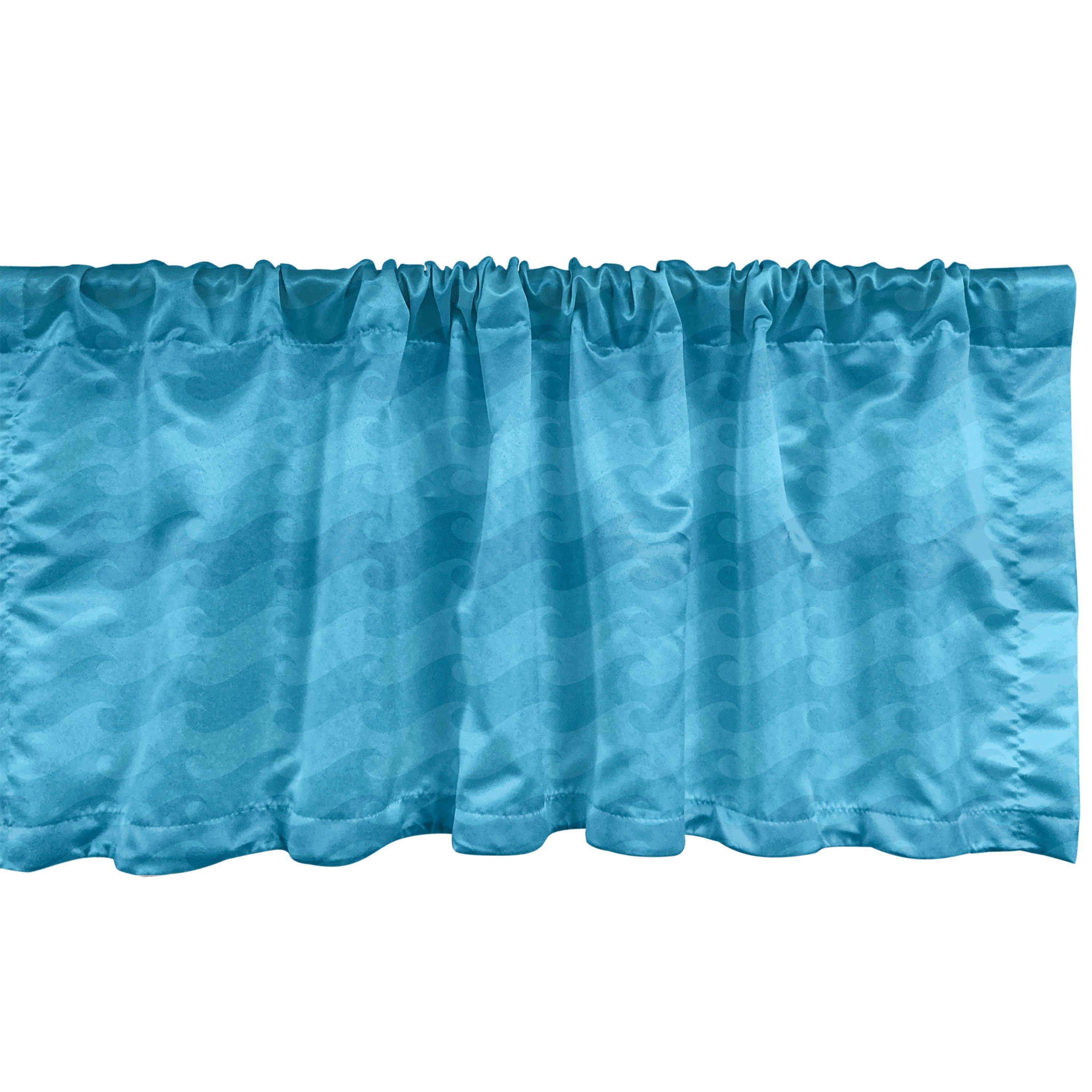 Scheibengardine Vorhang Volant für Nautisch Schlafzimmer Stangentasche, Abakuhaus, Microfaser, mit Flow Horizontal of Waves Dekor Küche